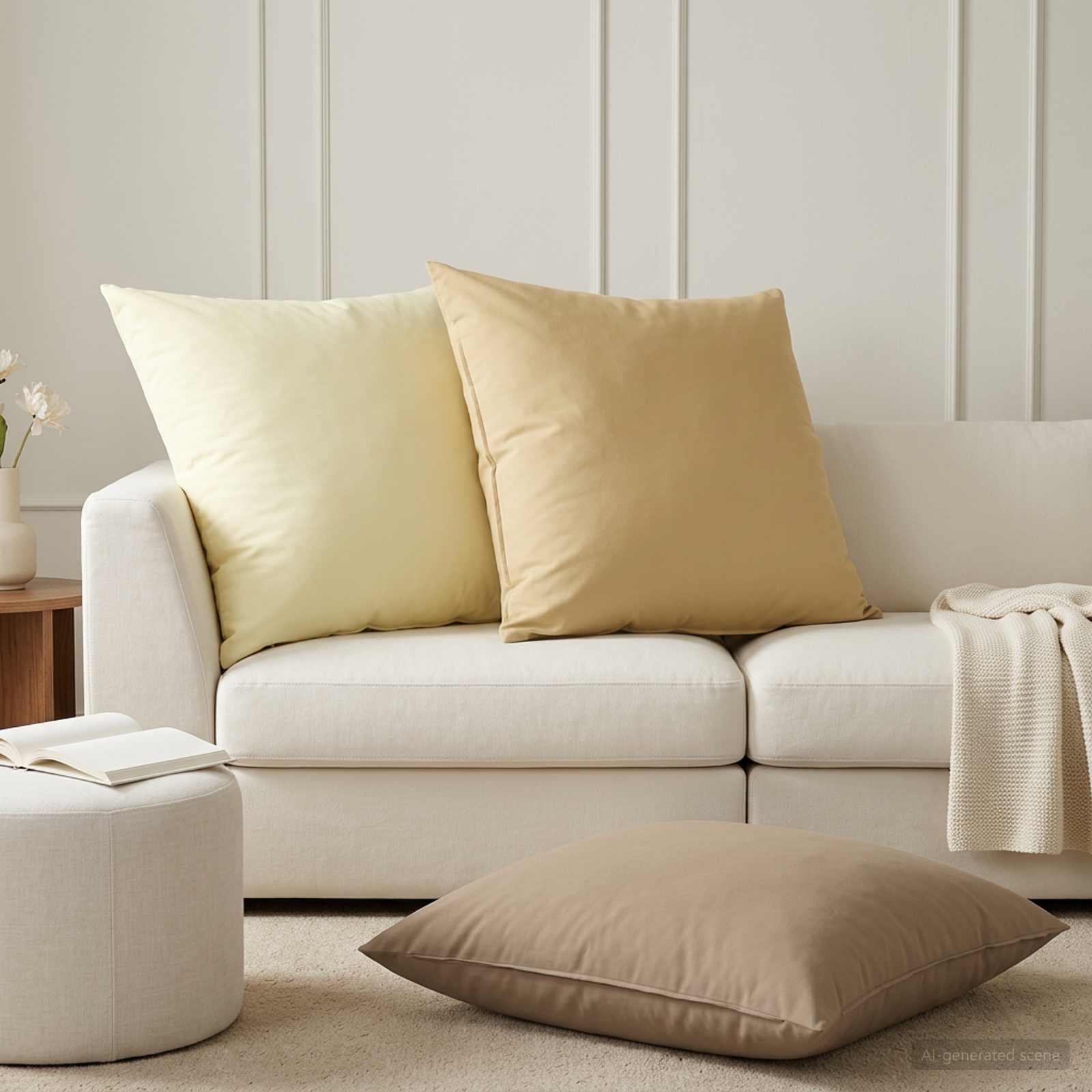 Federa 2 pcs HEERLEN Beige 65 x 65 cm Poliestere