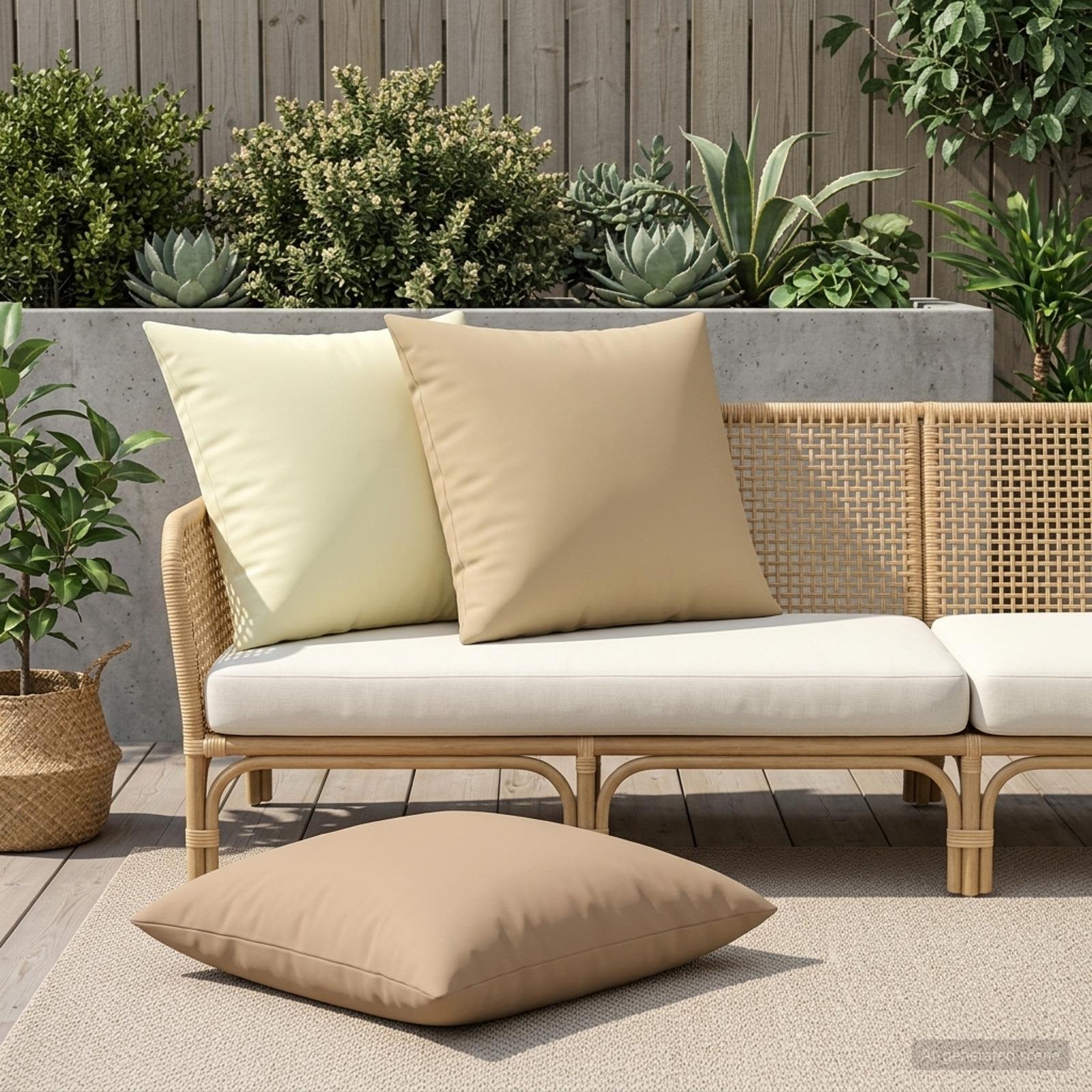 Federa 2 pcs HEERLEN Crema 65 x 65 cm Poliestere