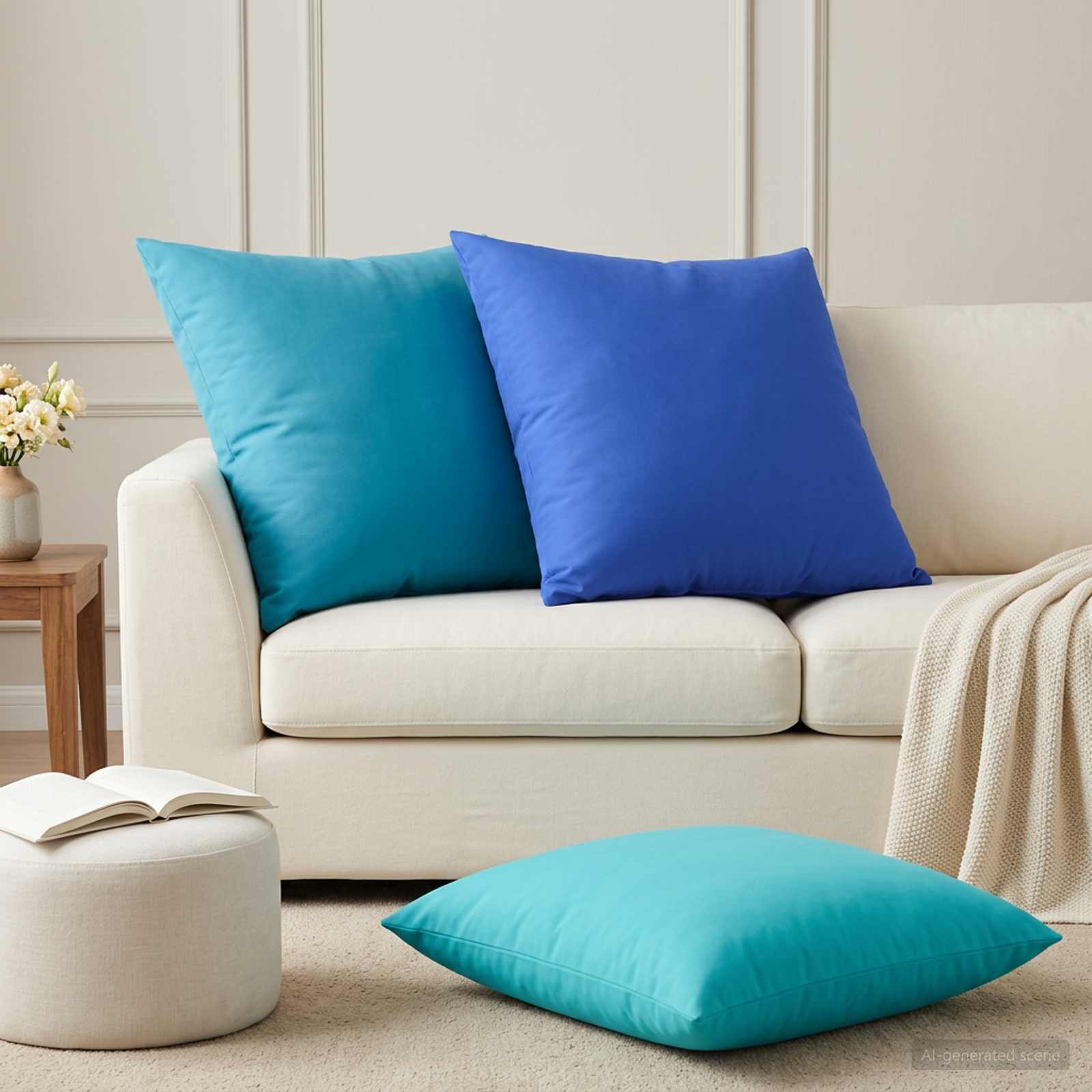 Federa 2 pcs HEERLEN Azzurro 65 x 65 cm Poliestere