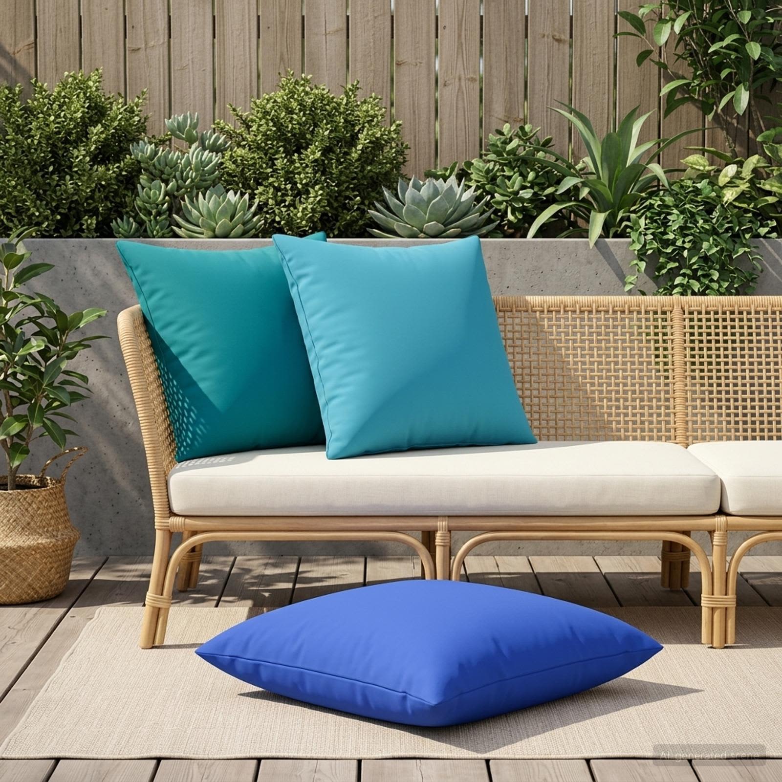 Federa 6 pcs HEERLEN Azzurro 65 x 65 cm Poliestere