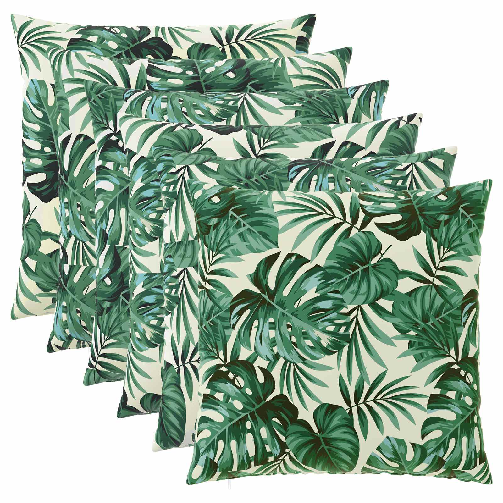 Federa 6 pcs HEERLEN Motivo a Foglie 65 x 65 cm Poliestere
