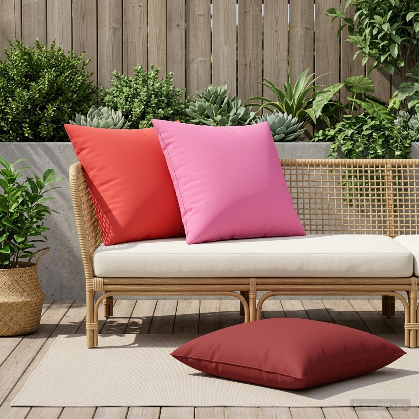 Federa 6 pcs HEERLEN Rosso 65 x 65 cm Poliestere