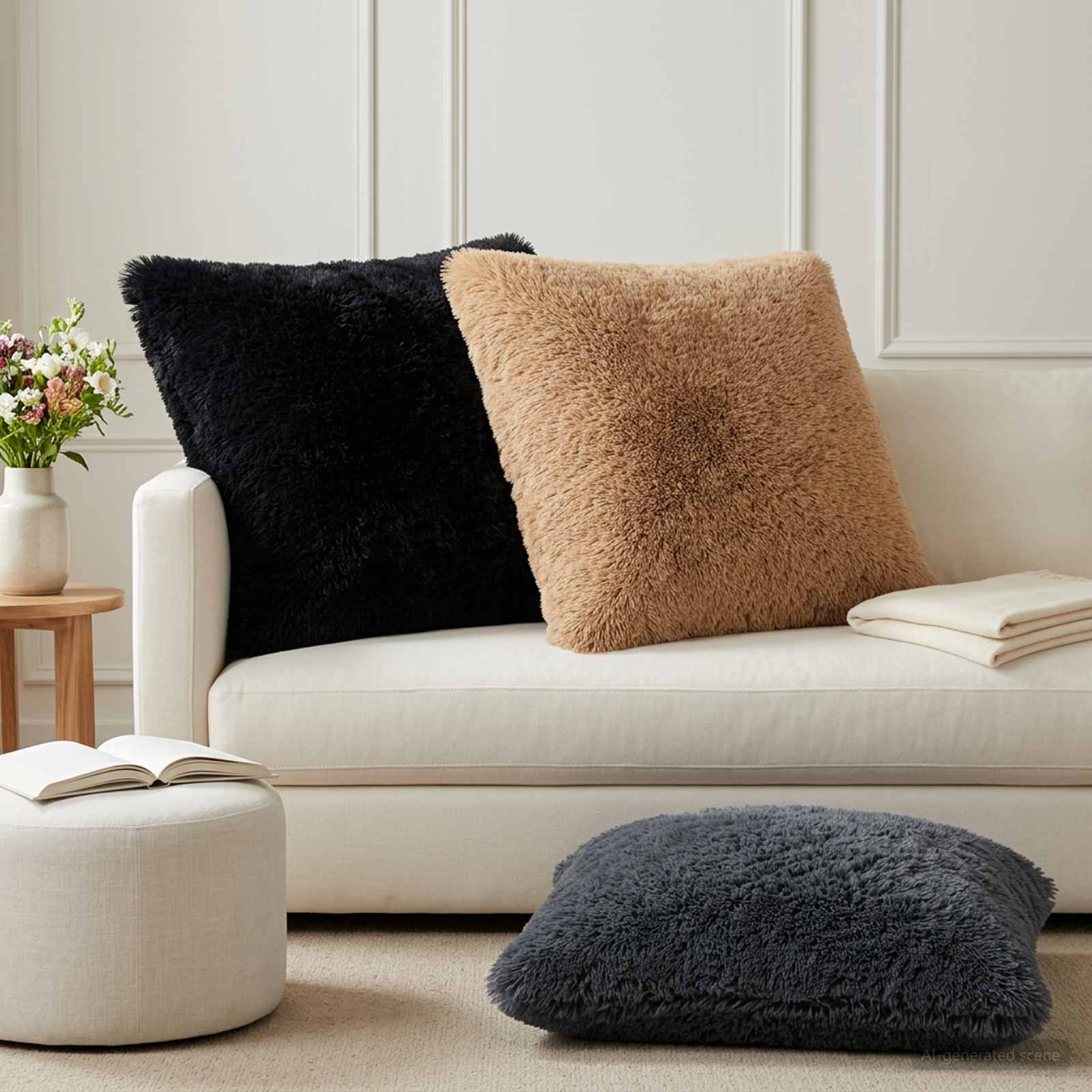 Federa 2 pcs HEERLEN Nero 65 x 65 cm Fleece PV