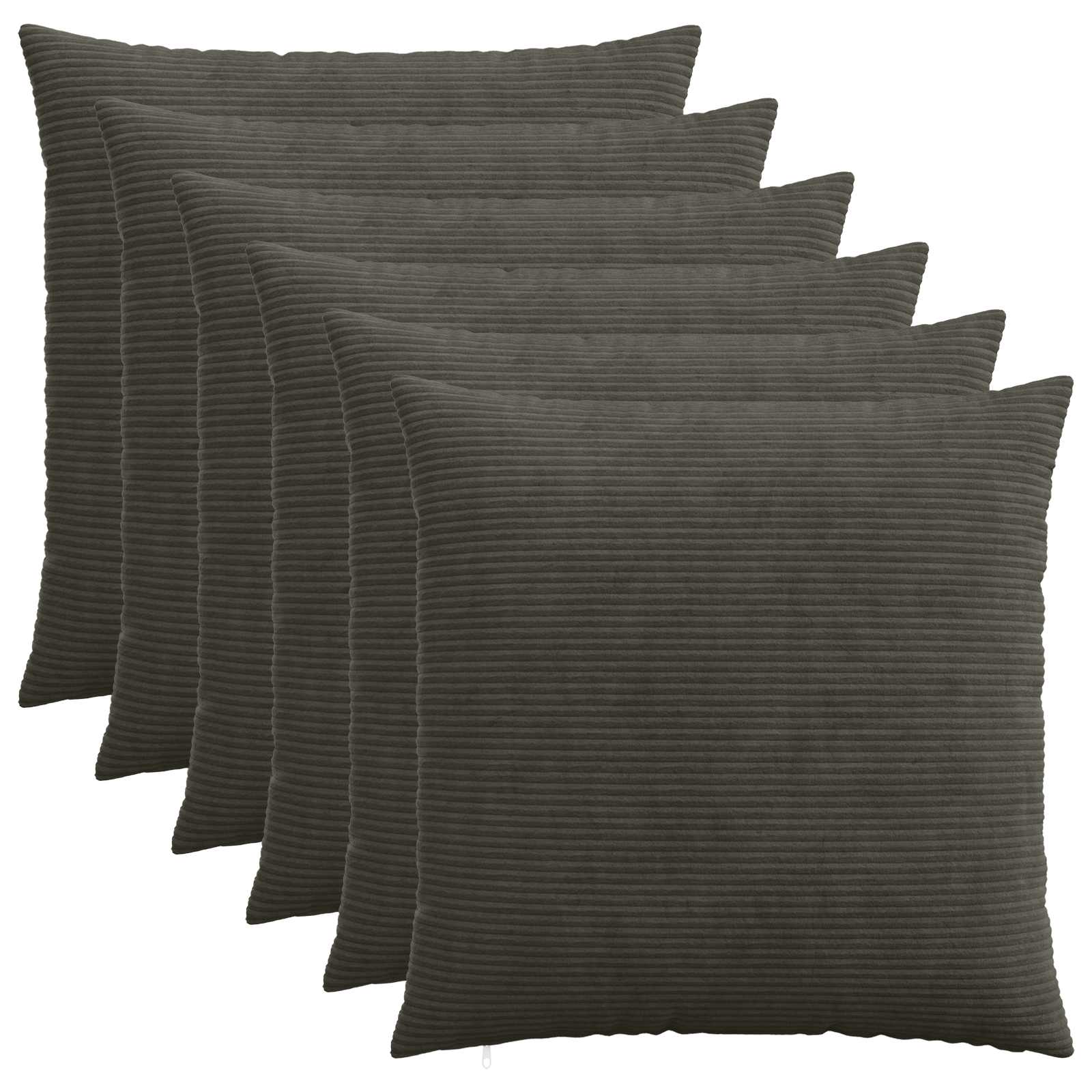 Federa 6 pcs HEERLEN Antracite 70 x 70 cm corduroy