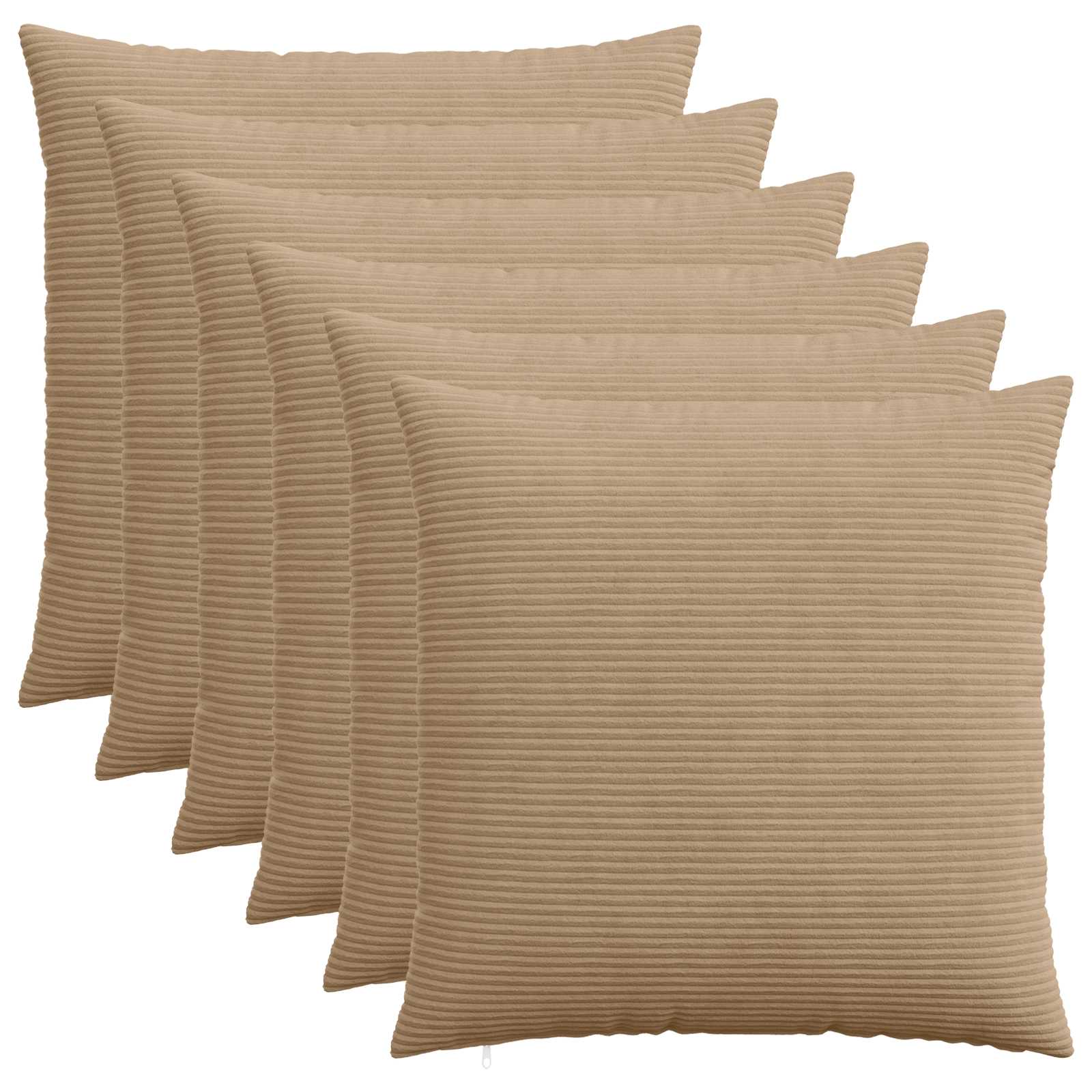 Federa 6 pcs HEERLEN Marrone 70 x 70 cm corduroy