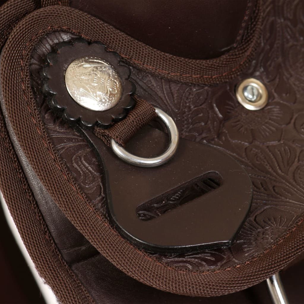 Sella Western Testiera e Pettorale in Vera Pelle 16" Marrone