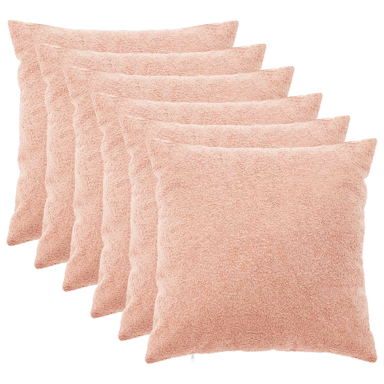 Federa 6 pcs HEERLEN Rosa 80 x 80 cm Bouclé