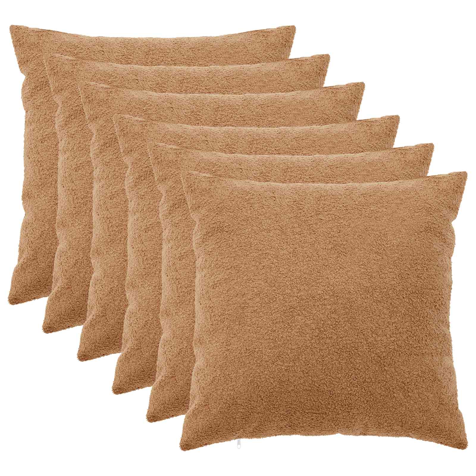 Federa 6 pcs HEERLEN Beige 80 x 80 cm Bouclé
