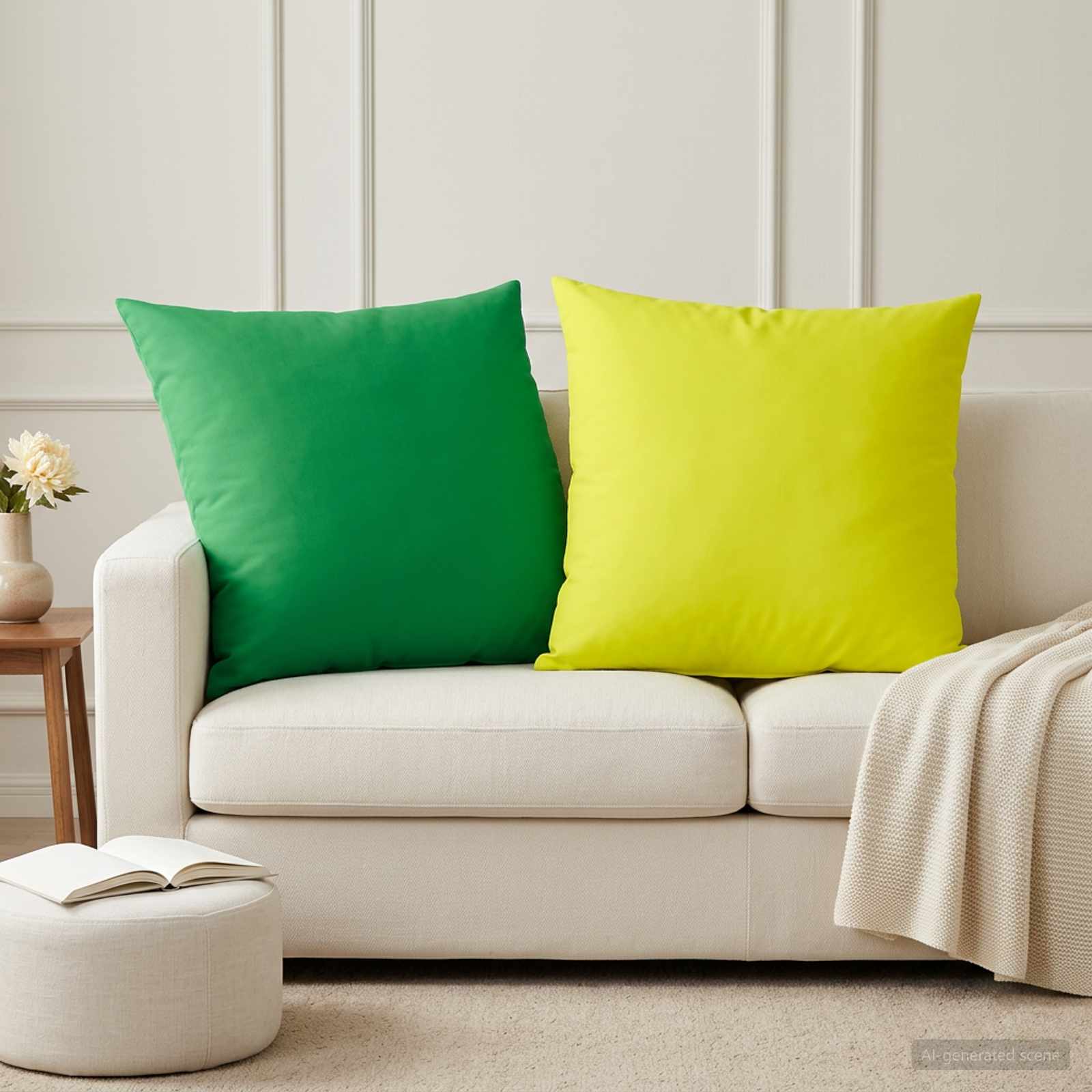 Federa 6 pcs HEERLEN Verde brillante. 80 x 80 cm Poliestere