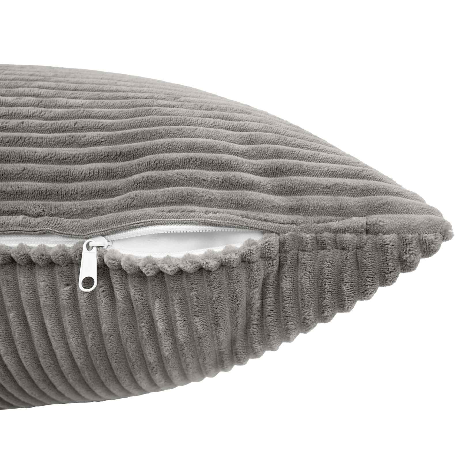 Federa 2 pcs ALMELO Grigio Chiaro 30 x 30 cm corduroy