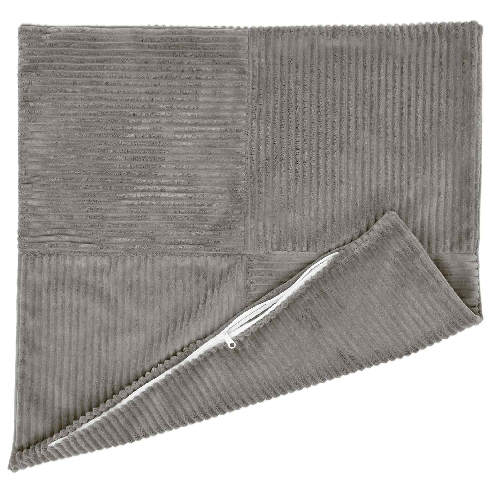 Federa 6 pcs ALMELO Grigio Chiaro 30 x 30 cm corduroy
