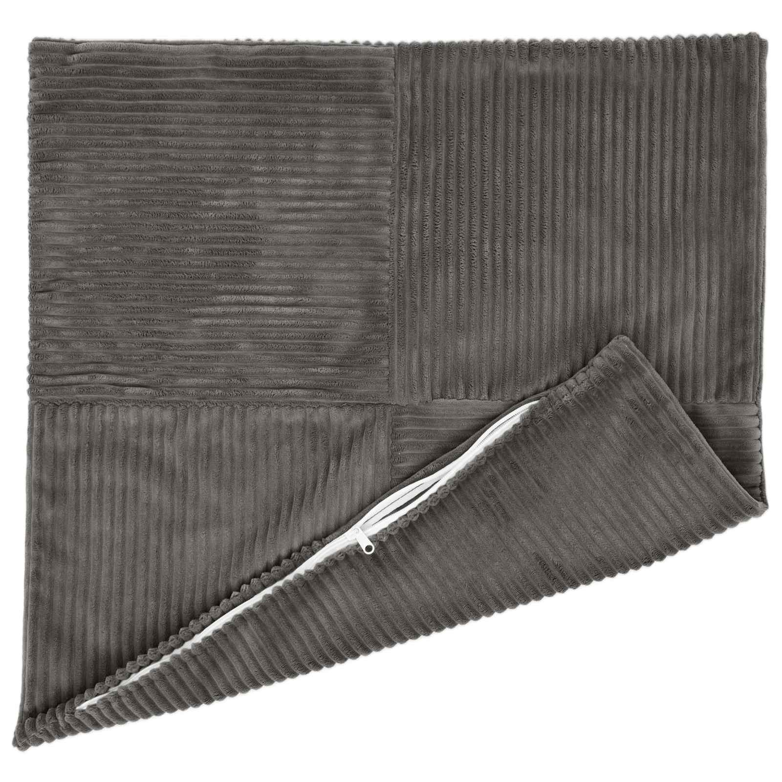 Federa 2 pcs ALMELO Grigio Scuro 30 x 30 cm corduroy
