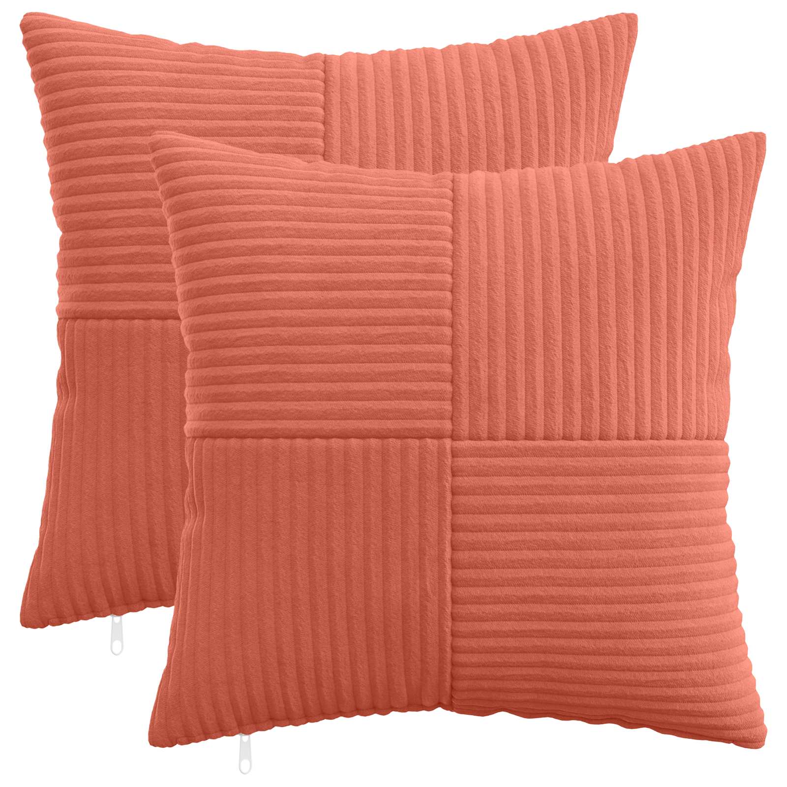 Federa 2 pcs ALMELO Rosso Arancio 30 x 30 cm corduroy