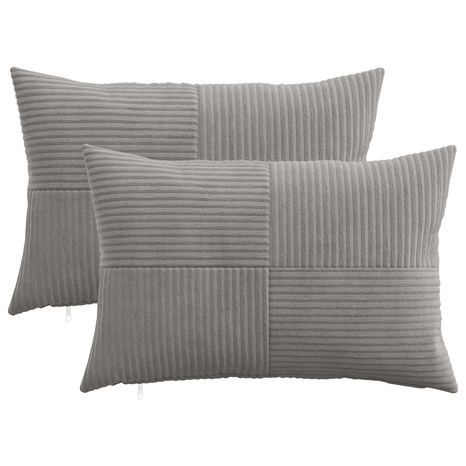 Federa 2 pcs ALMELO Grigio Chiaro 30 x 50 cm corduroy