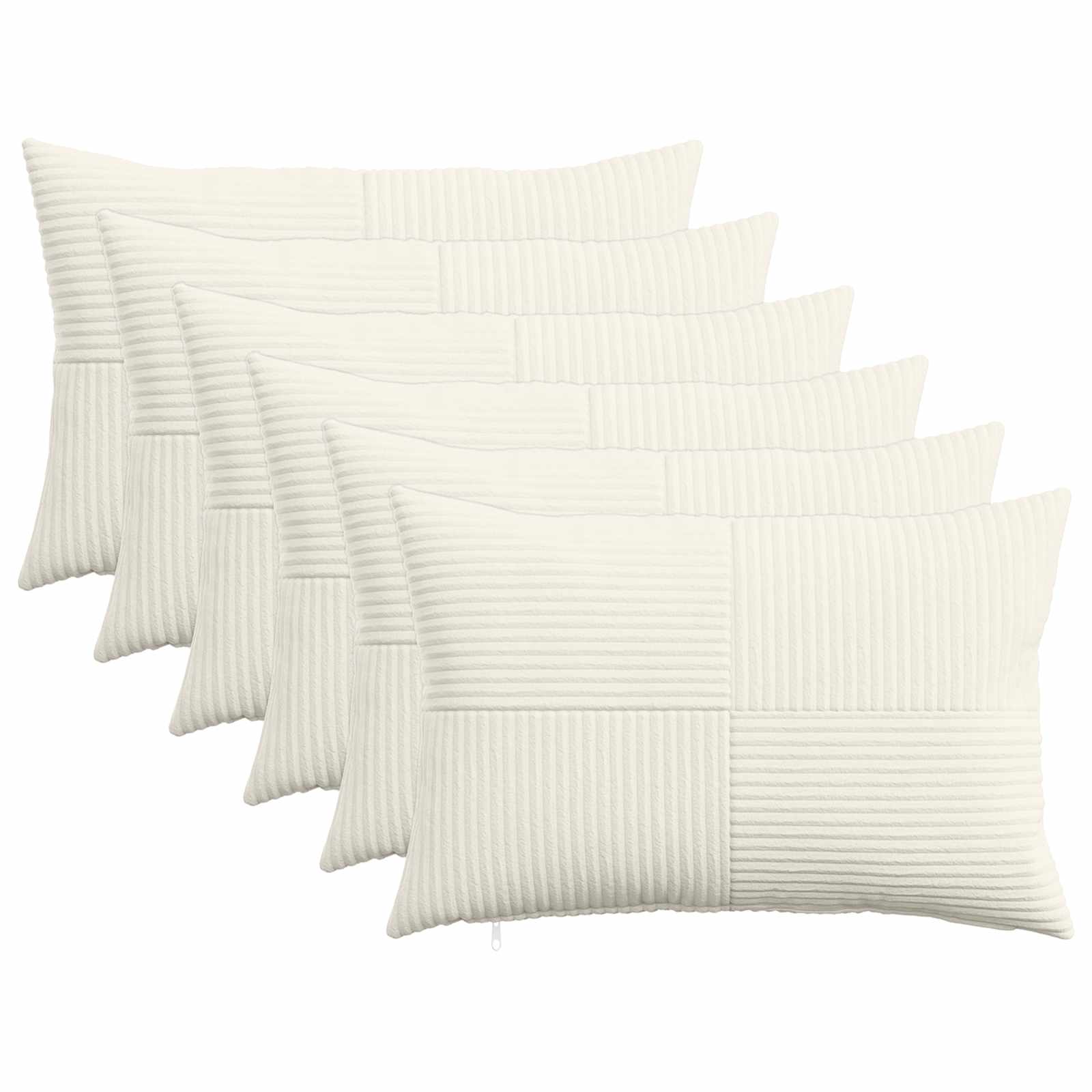 Federa 6 pcs ALMELO Crema 30 x 50 cm corduroy