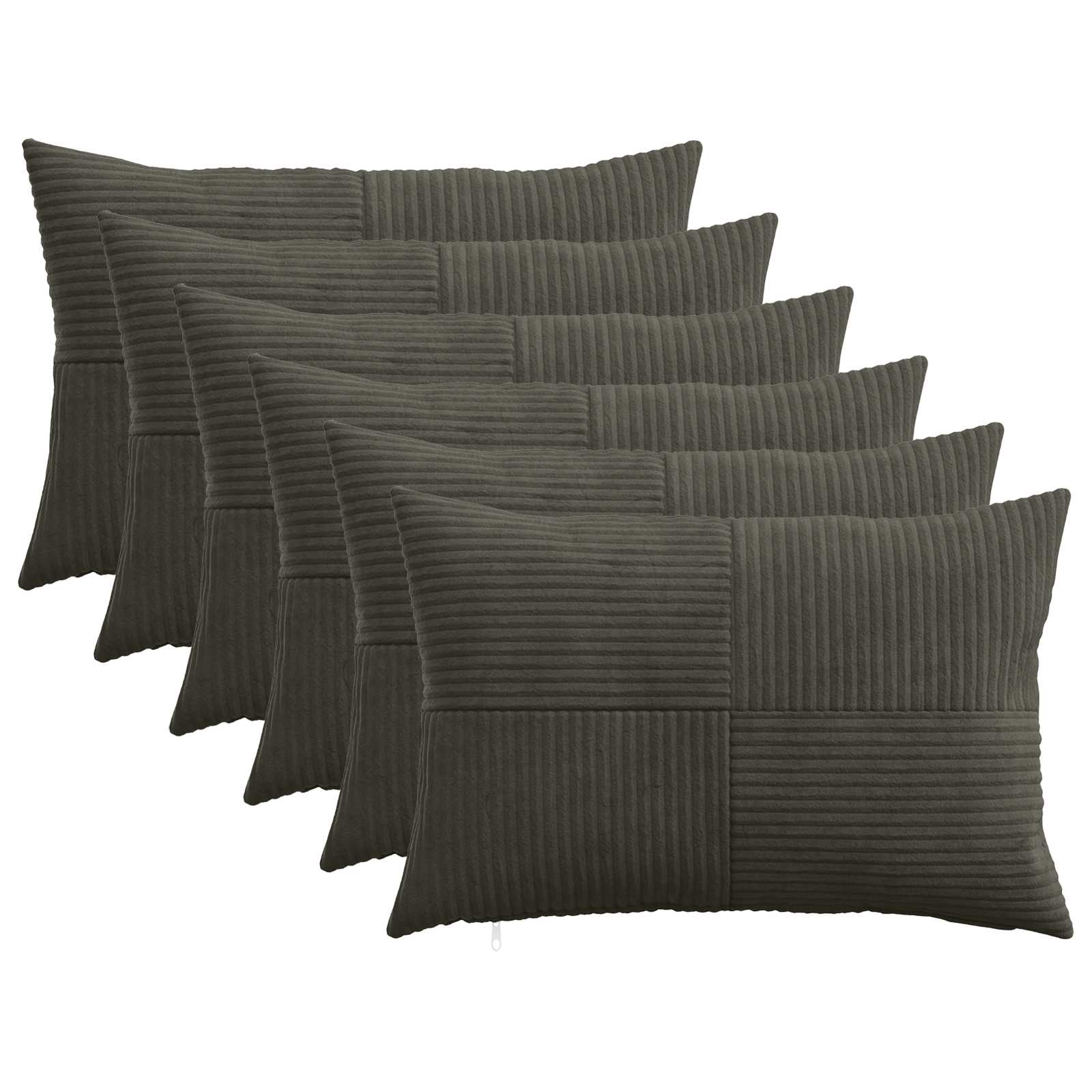 Federa 6 pcs ALMELO Antracite 30 x 50 cm corduroy