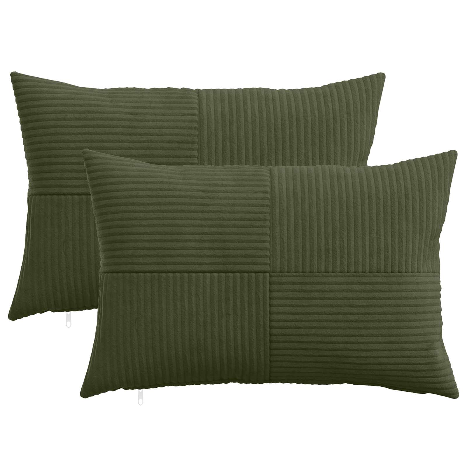 Federa 2 pcs ALMELO Verde 30 x 50 cm corduroy