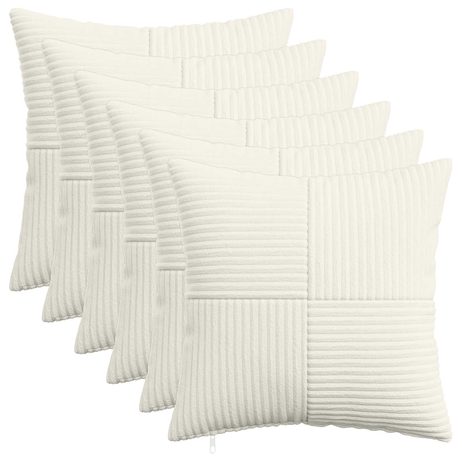 Federa 6 pcs ALMELO Crema 35 x 35 cm corduroy