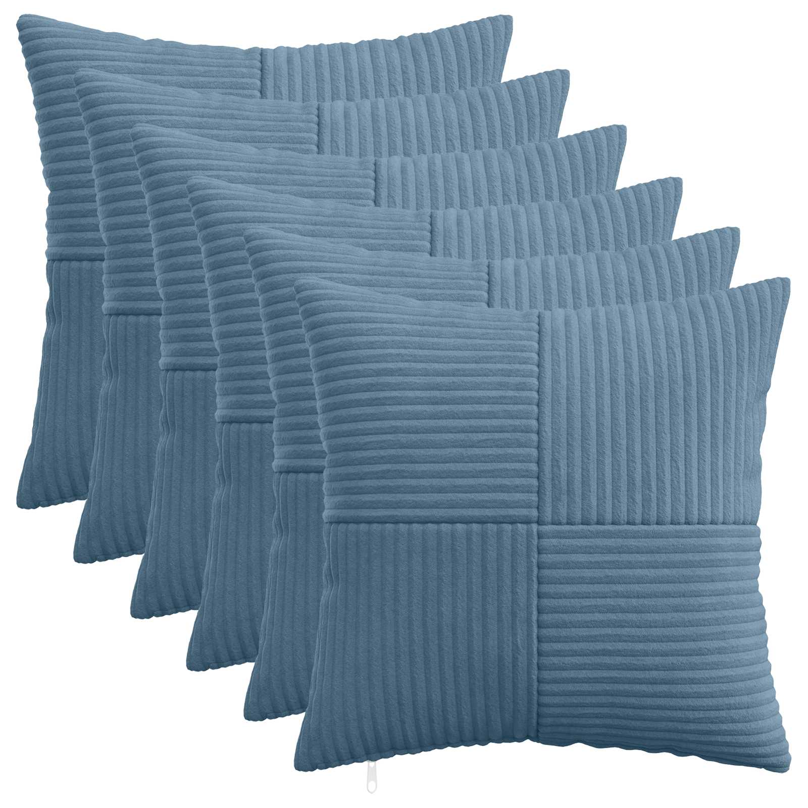 Federa 6 pcs ALMELO Blu 35 x 35 cm corduroy