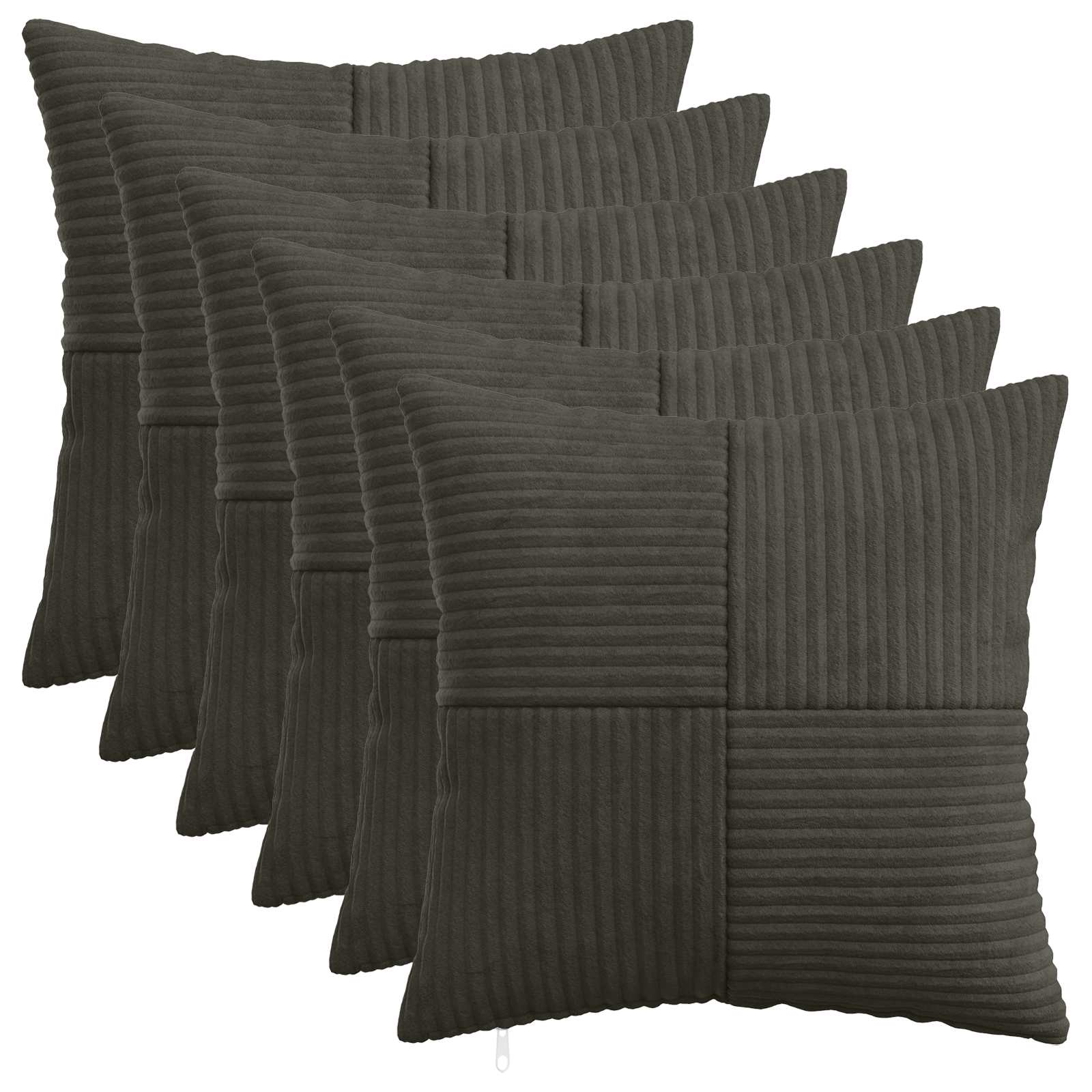 Federa 6 pcs ALMELO Antracite 35 x 35 cm corduroy