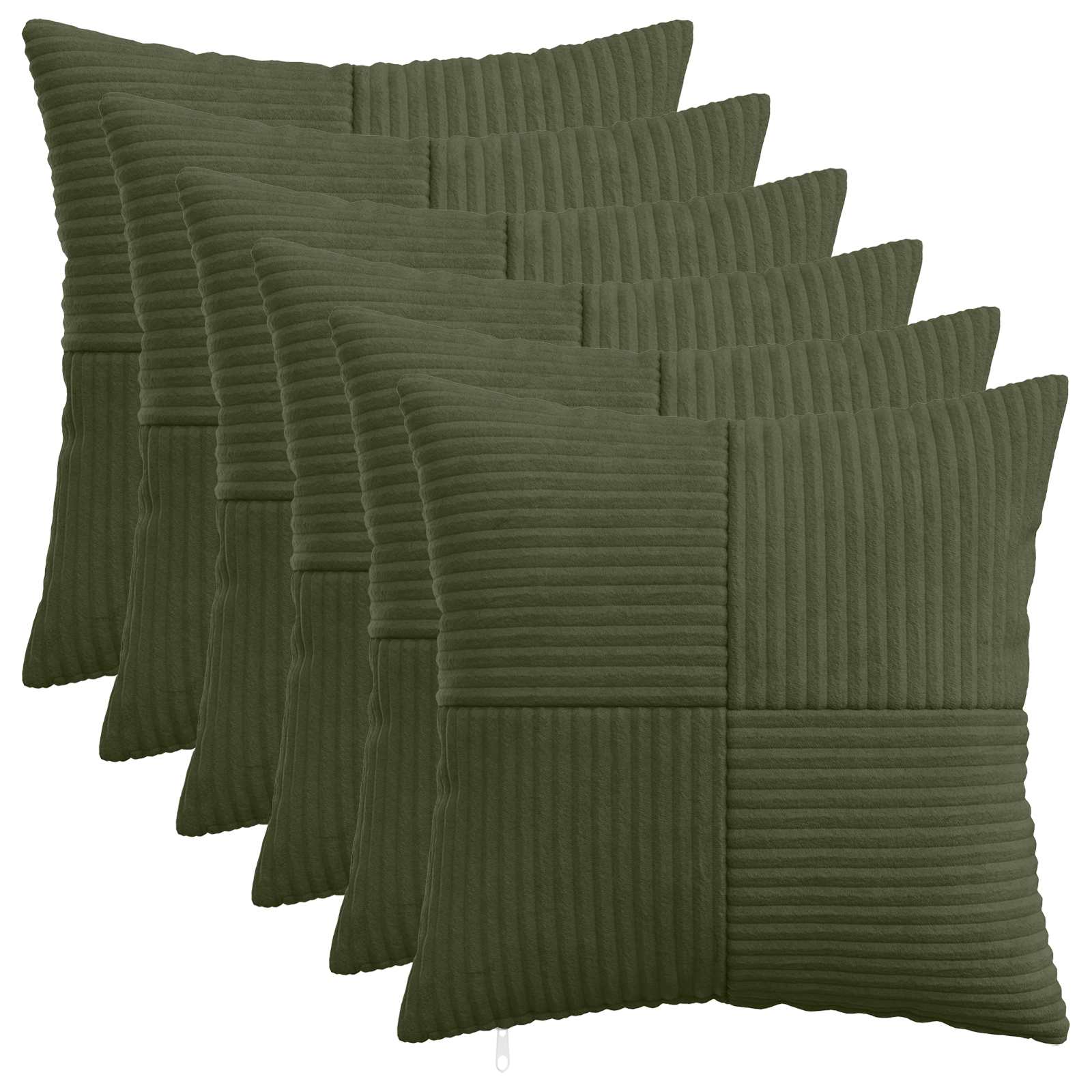 Federa 6 pcs ALMELO Verde 35 x 35 cm corduroy