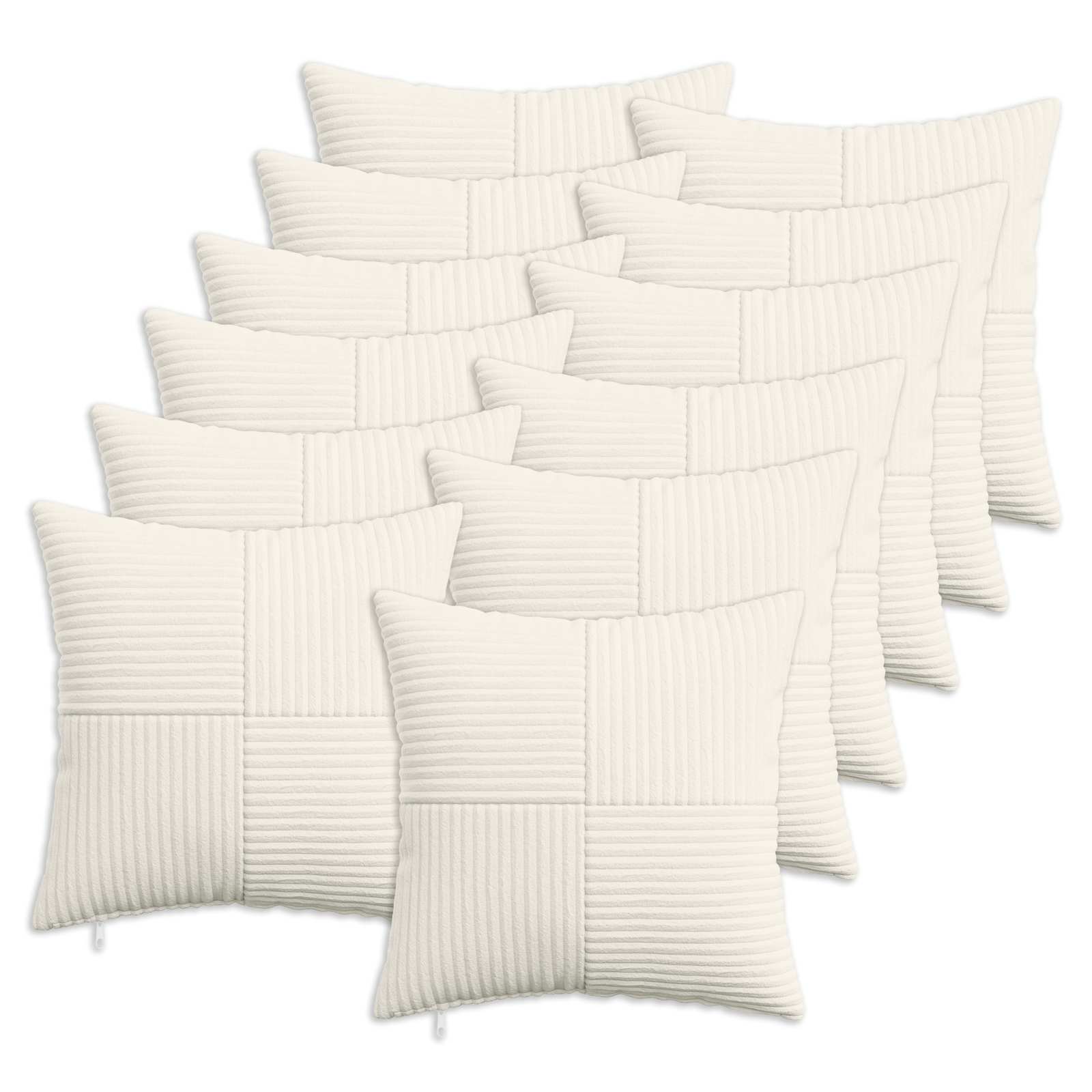 Federa 12 pcs ALMELO Crema 40 x 40 cm corduroy