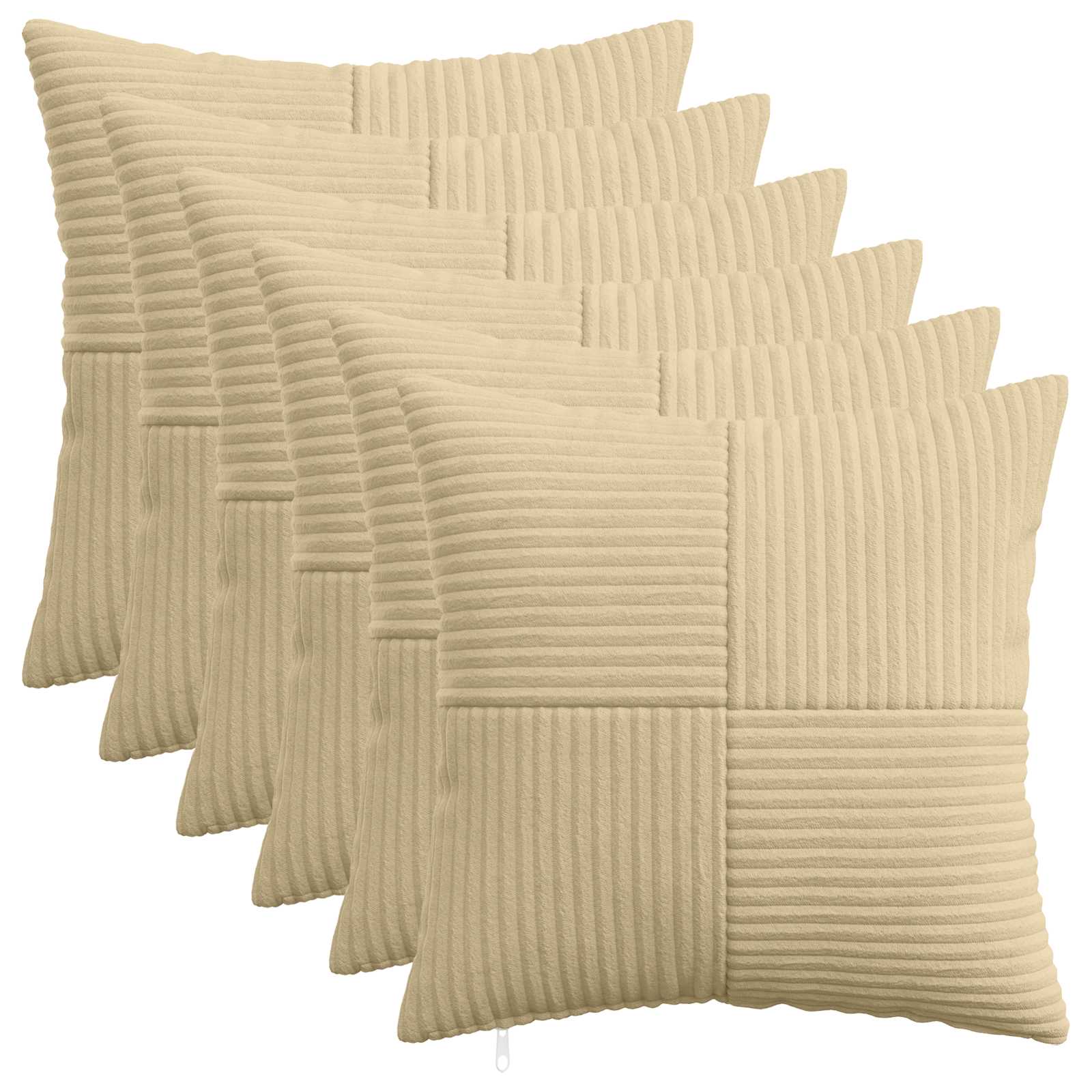 Federa 6 pcs ALMELO Grigio Verde 40 x 40 cm corduroy