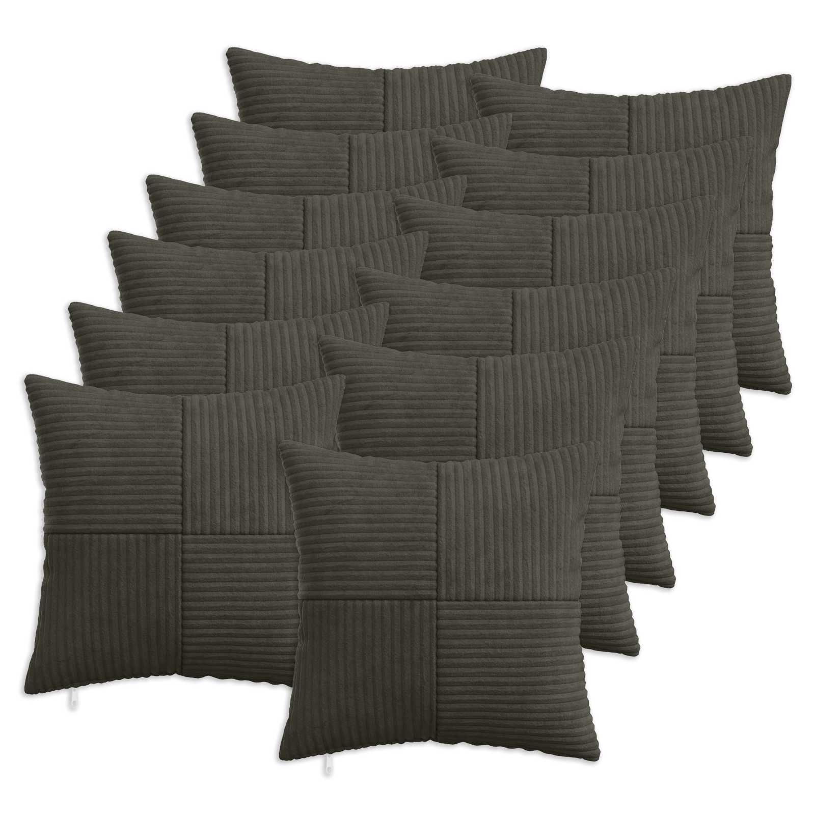 Federa 12 pcs ALMELO Antracite 40 x 40 cm corduroy