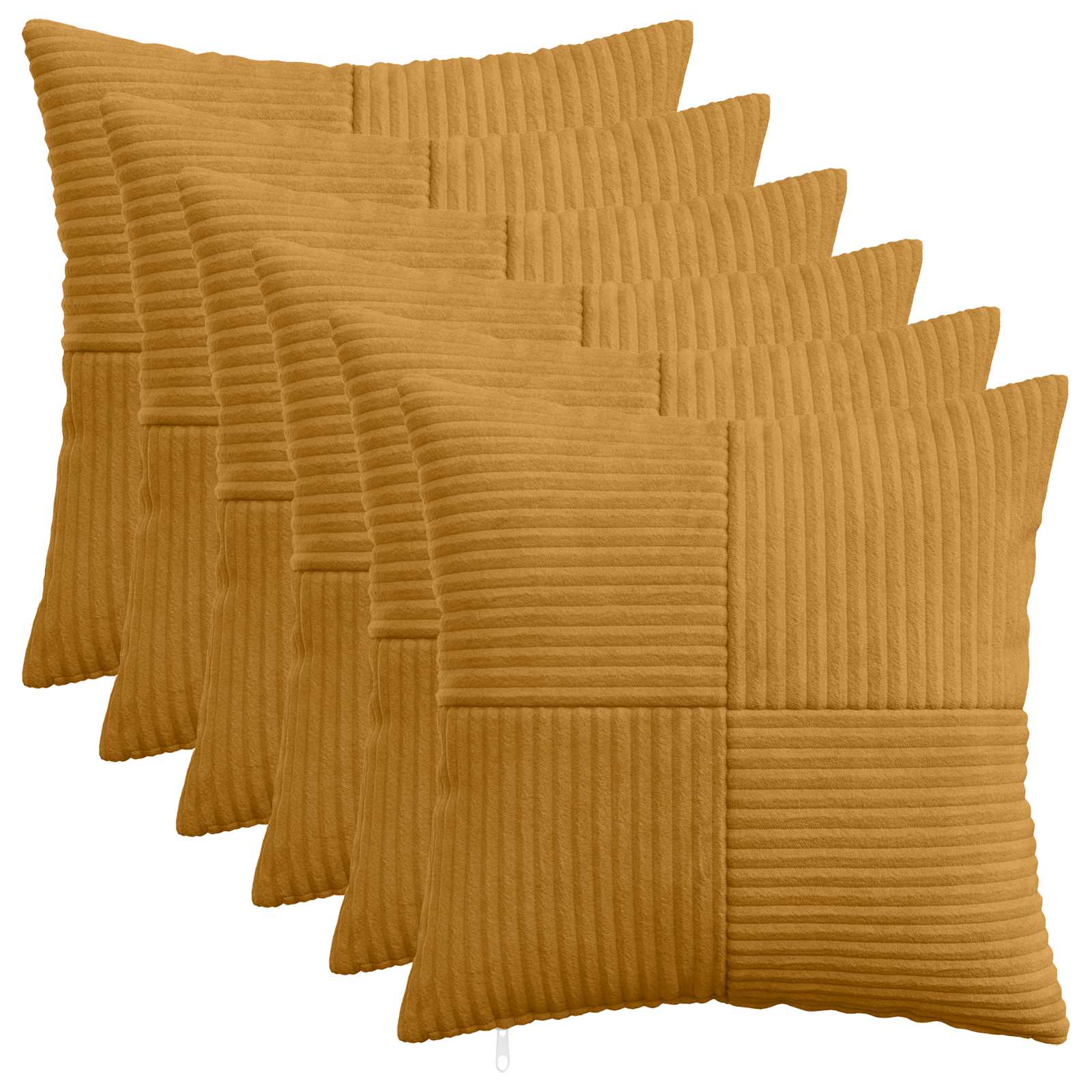 Federa 6 pcs ALMELO Giallo 40 x 40 cm corduroy