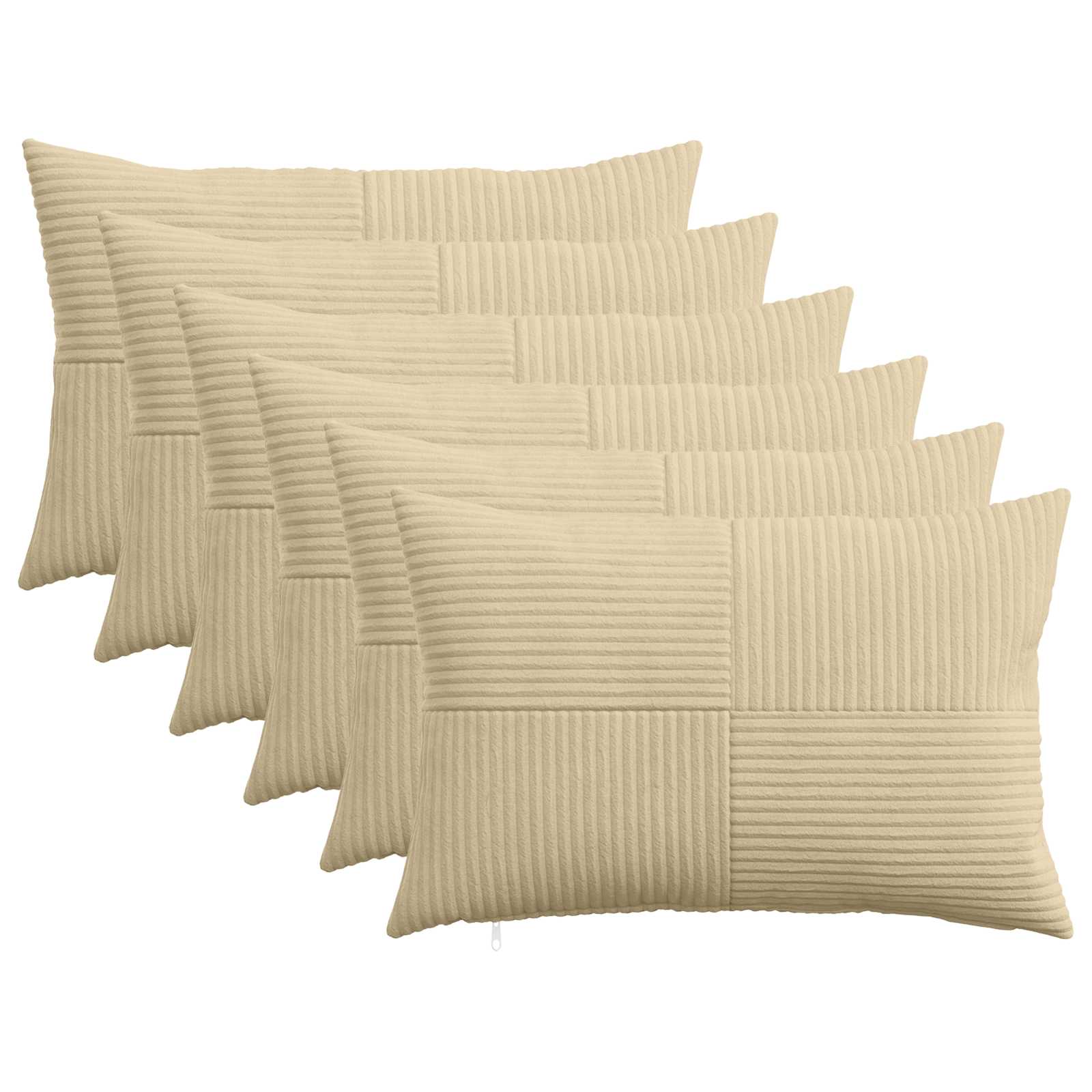 Federa 6 pcs ALMELO Grigio Verde 40 x 60 cm corduroy