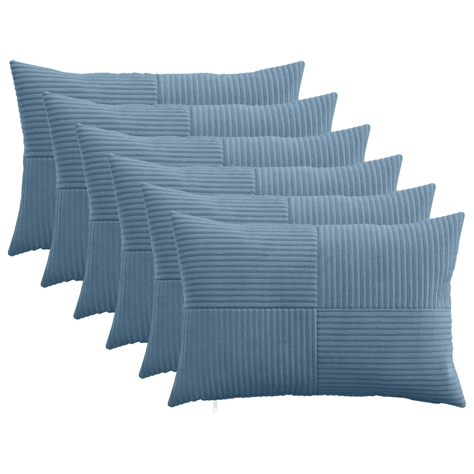 Federa 6 pcs ALMELO Blu 40 x 60 cm corduroy