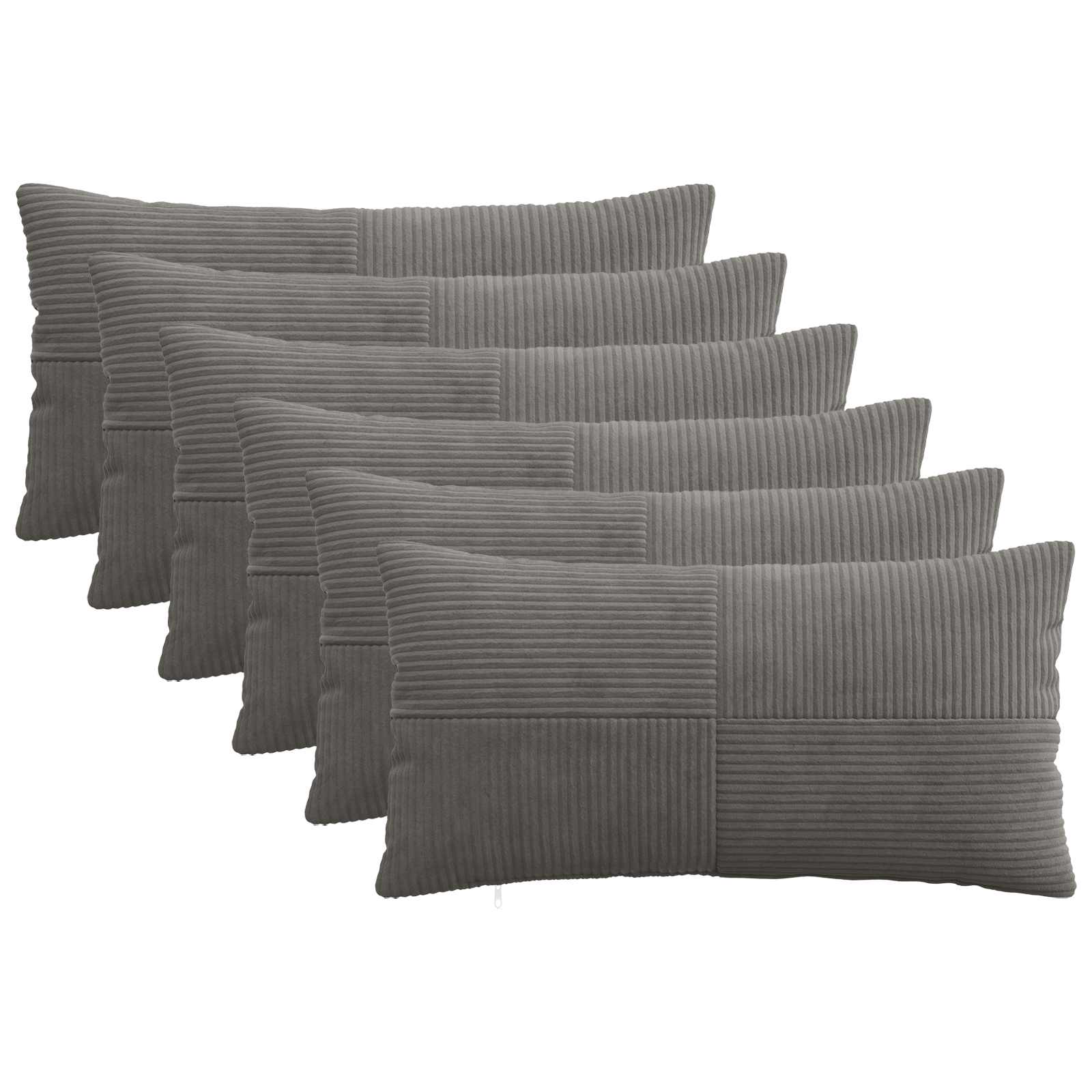 Federa 6 pcs ALMELO Grigio Scuro 40 x 70 cm corduroy