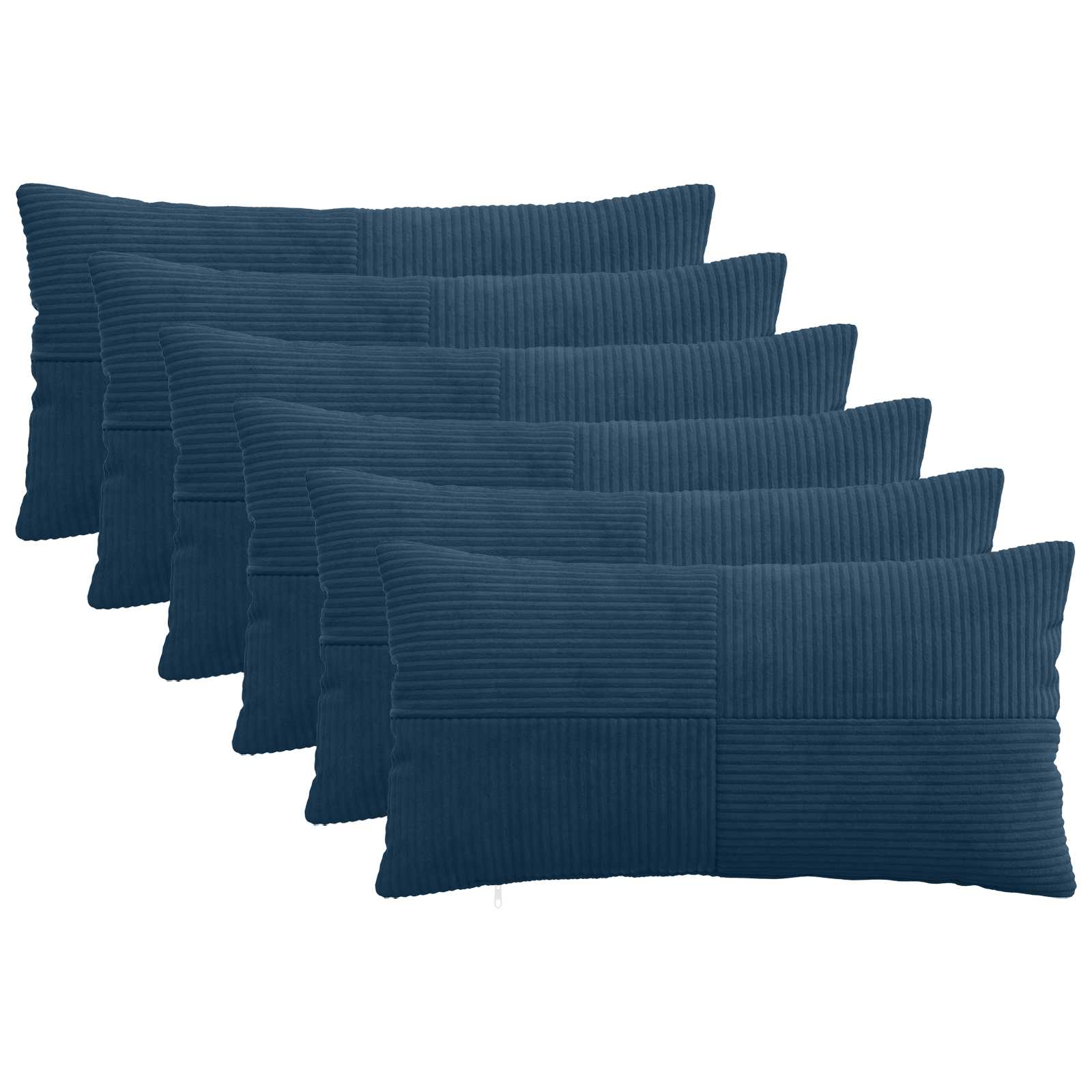 Federa 6 pcs ALMELO Blu navy 40 x 70 cm corduroy