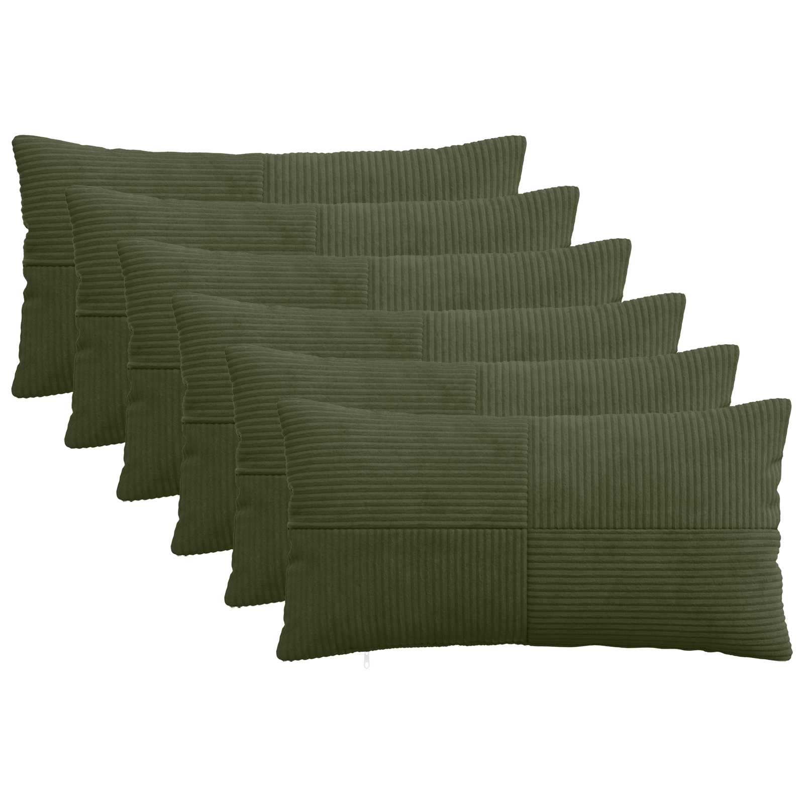 Federa 6 pcs ALMELO Verde 40 x 70 cm corduroy