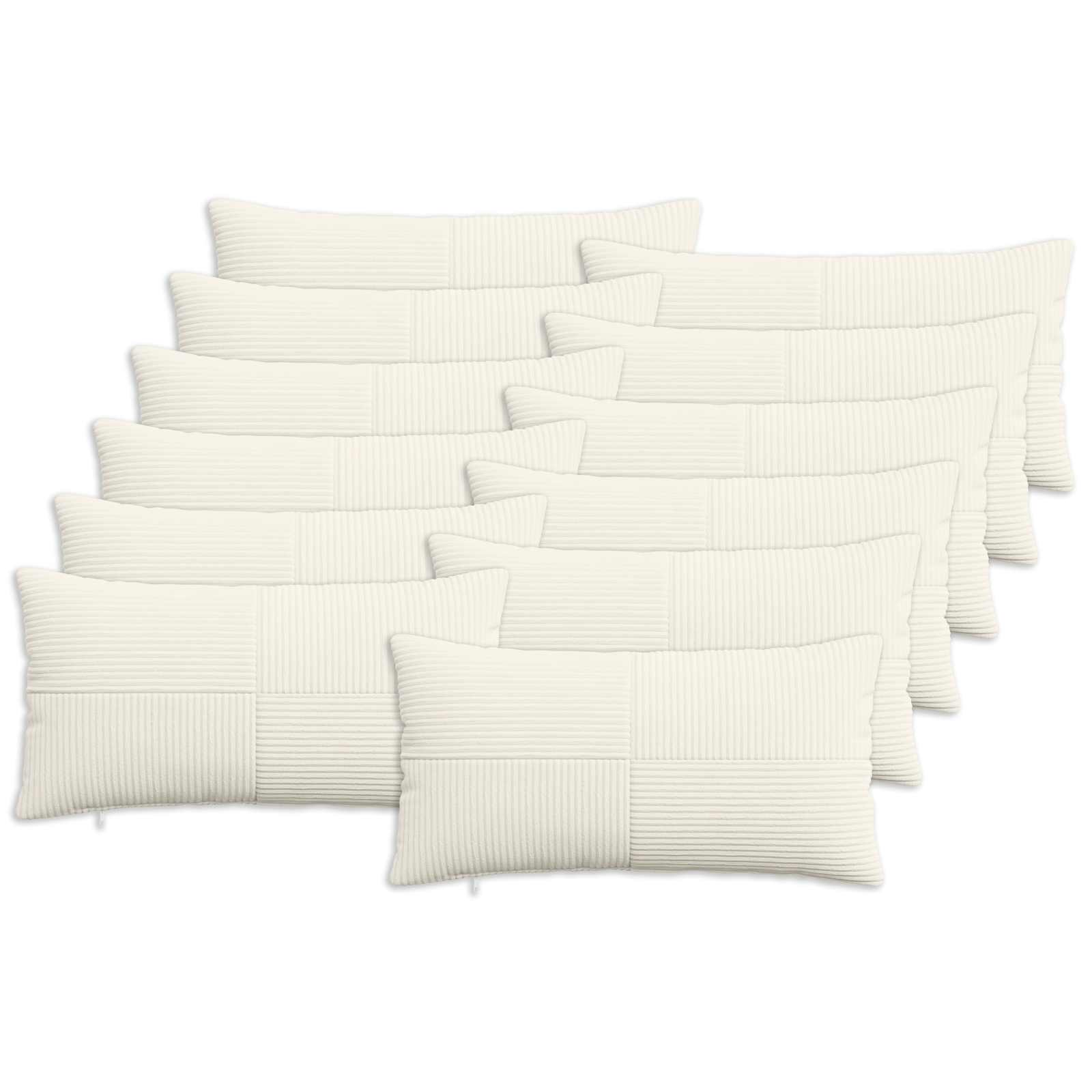 Federa 12 pcs ALMELO Crema 40 x 80 cm corduroy