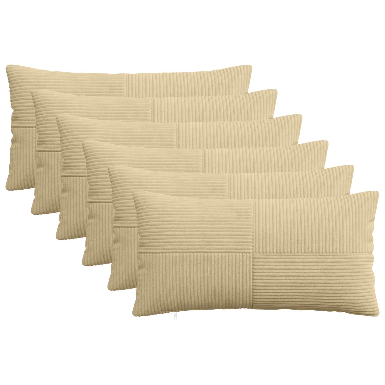 Federa 6 pcs ALMELO Grigio Verde 40 x 80 cm corduroy