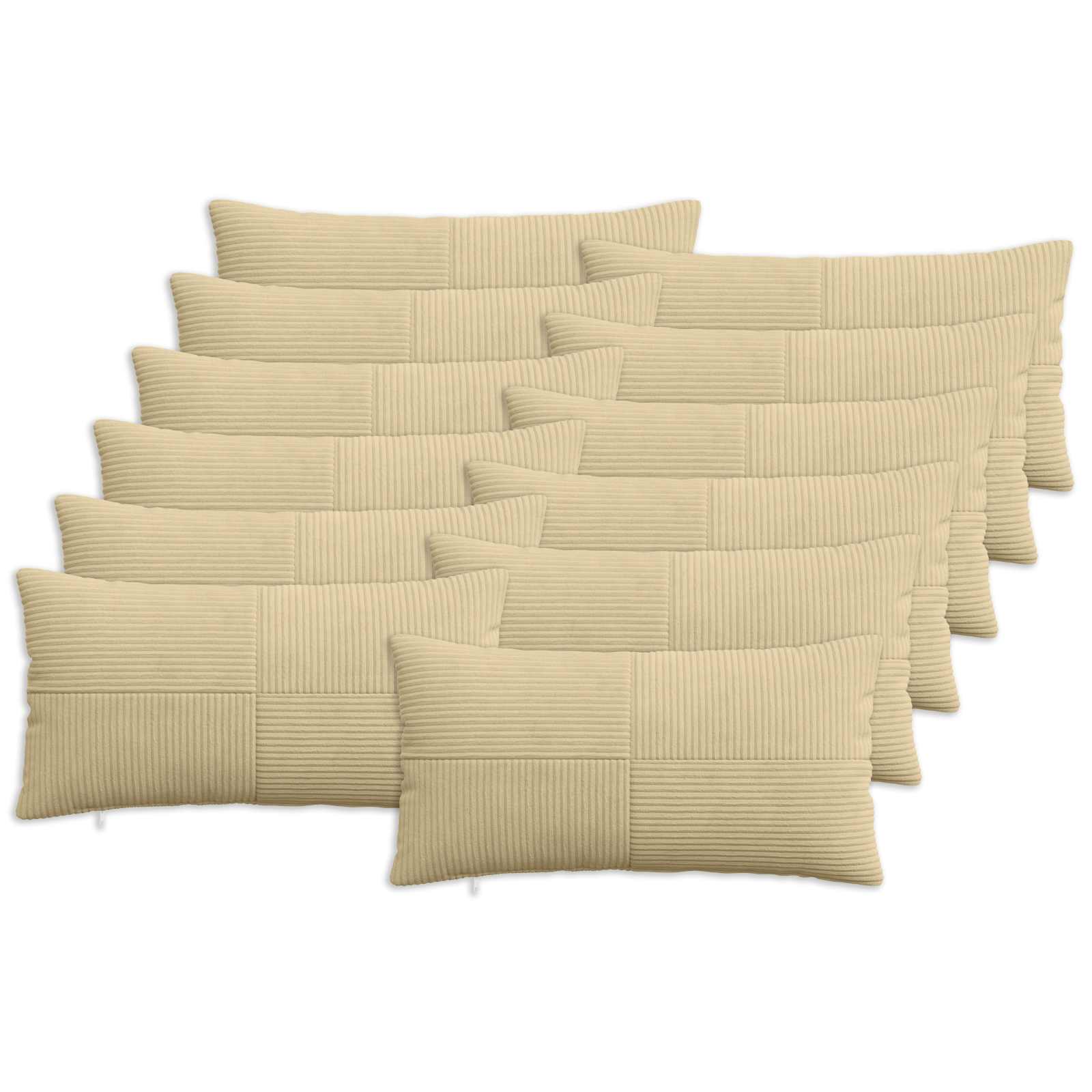 Federa 12 pcs ALMELO Grigio Verde 40 x 80 cm corduroy