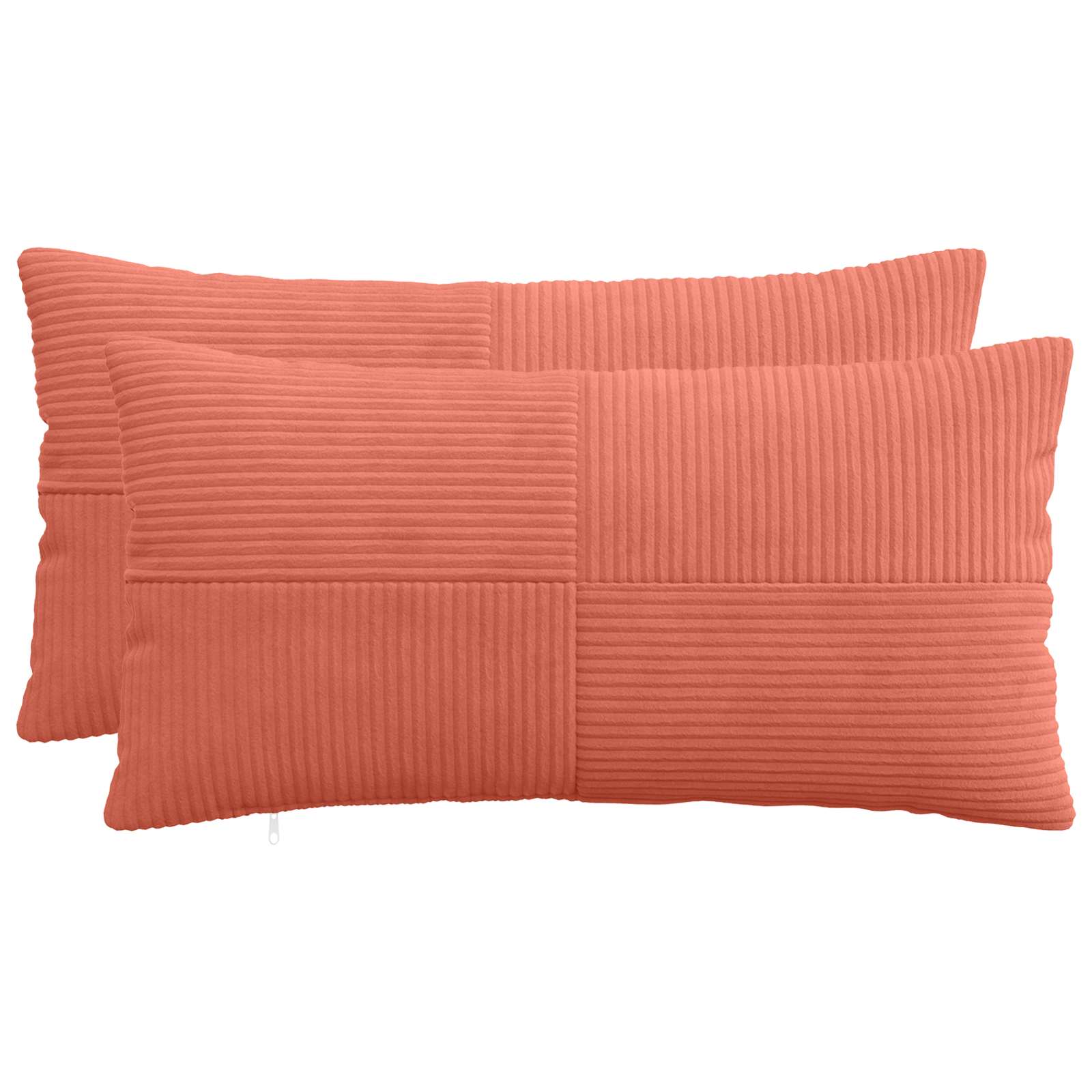 Federa 2 pcs ALMELO Rosso Arancio 40 x 80 cm corduroy