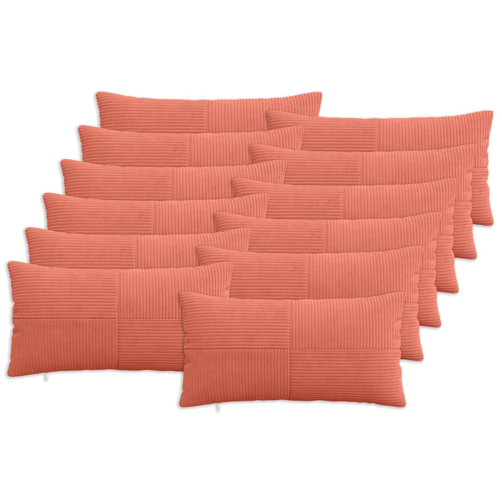 Federa 12 pcs ALMELO Rosso Arancio 40 x 80 cm corduroy