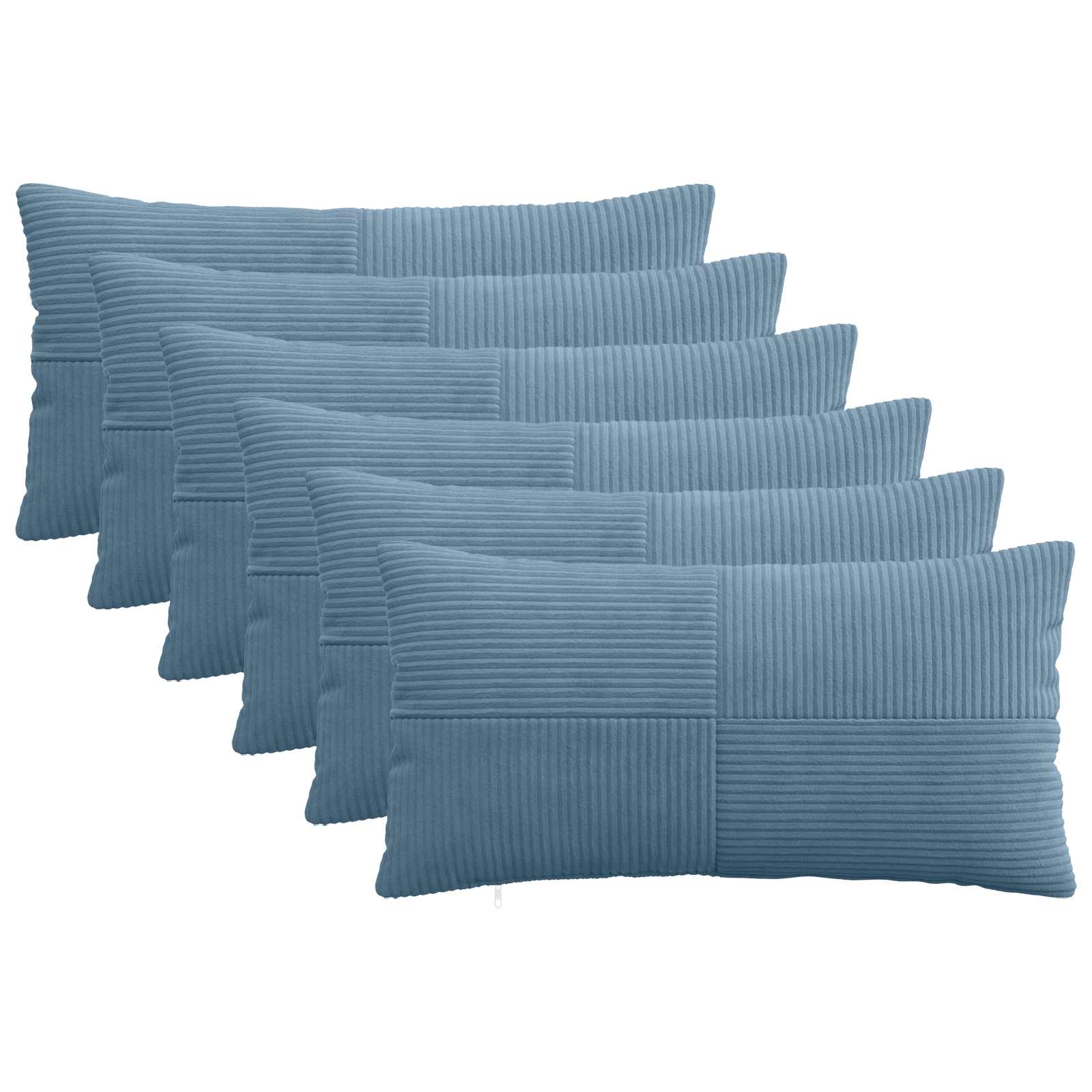 Federa 6 pcs ALMELO Blu 40 x 80 cm corduroy