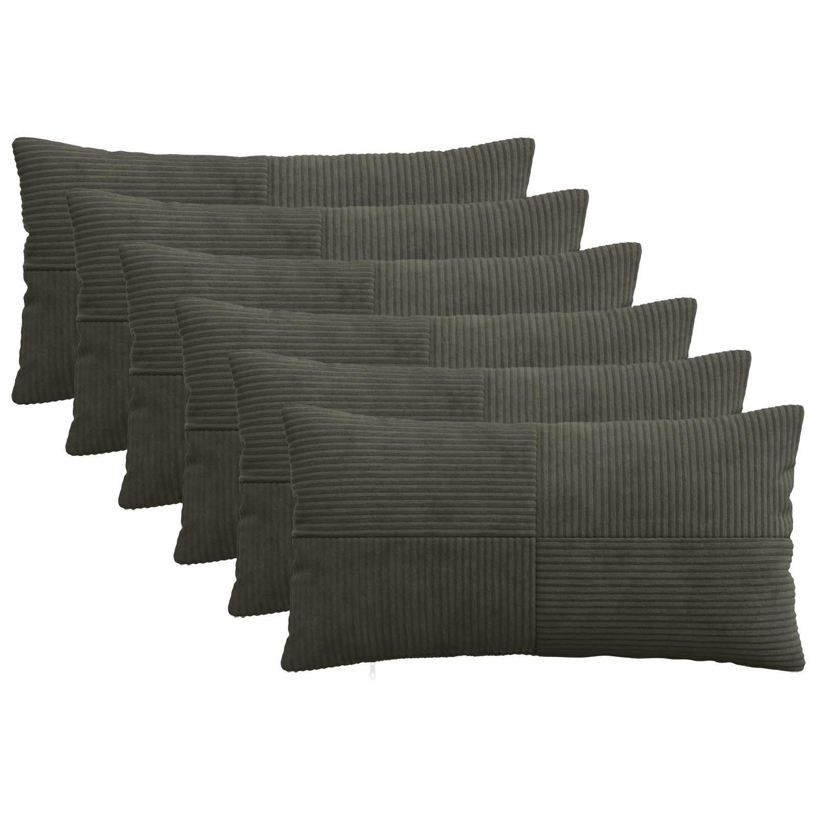 Federa 6 pcs ALMELO Antracite 40 x 80 cm corduroy