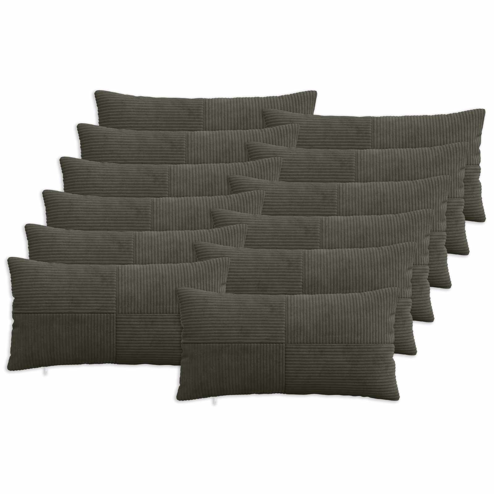 Federa 12 pcs ALMELO Antracite 40 x 80 cm corduroy