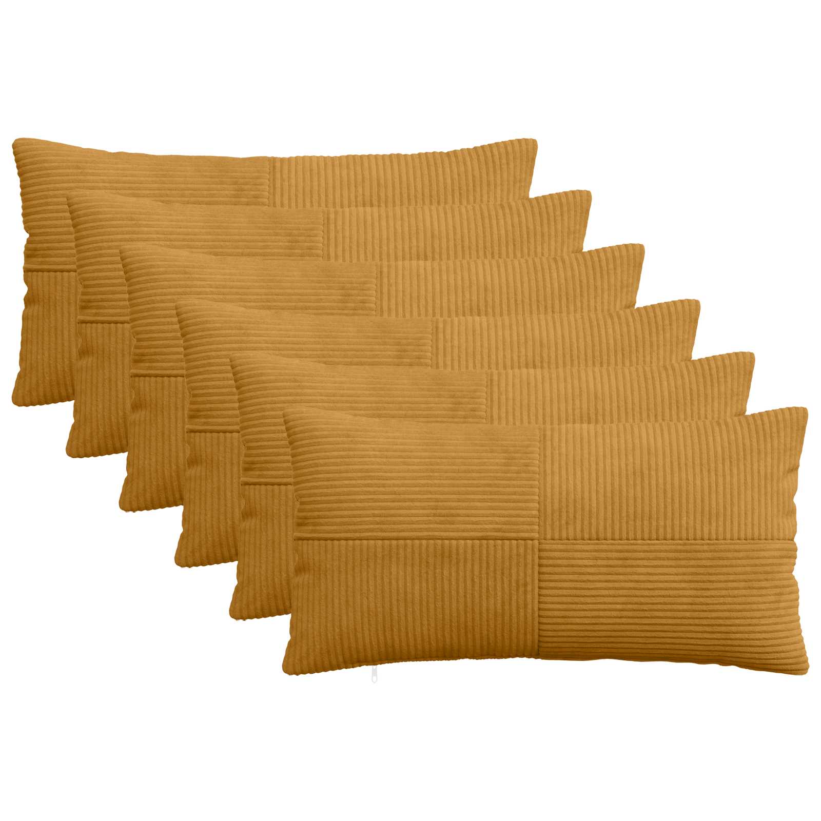 Federa 6 pcs ALMELO Giallo 40 x 80 cm corduroy