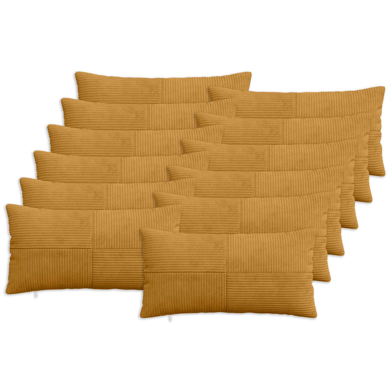 Federa 12 pcs ALMELO Giallo 40 x 80 cm corduroy