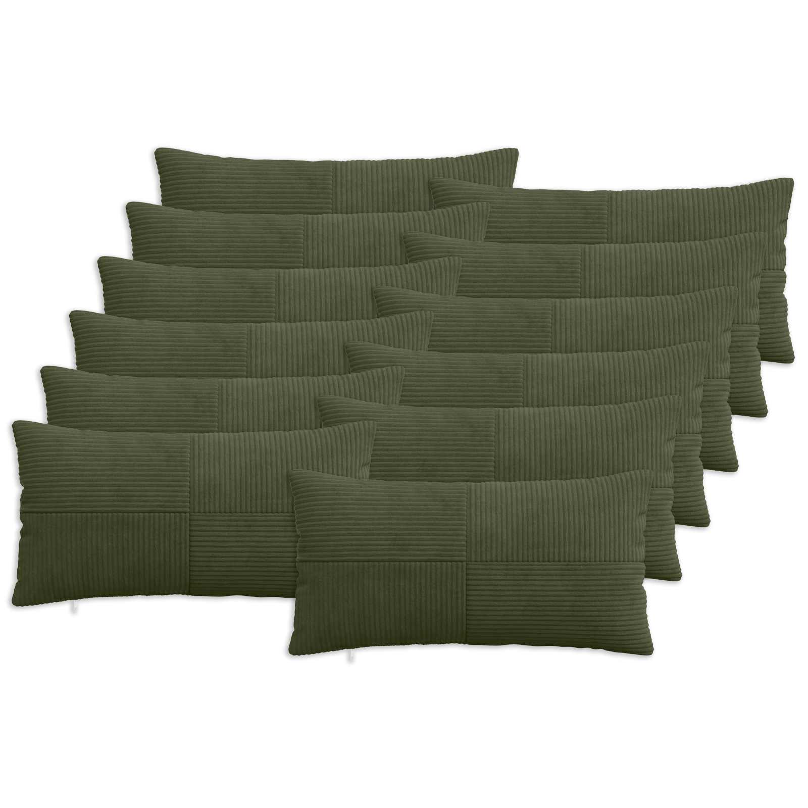 Federa 12 pcs ALMELO Verde 40 x 80 cm corduroy