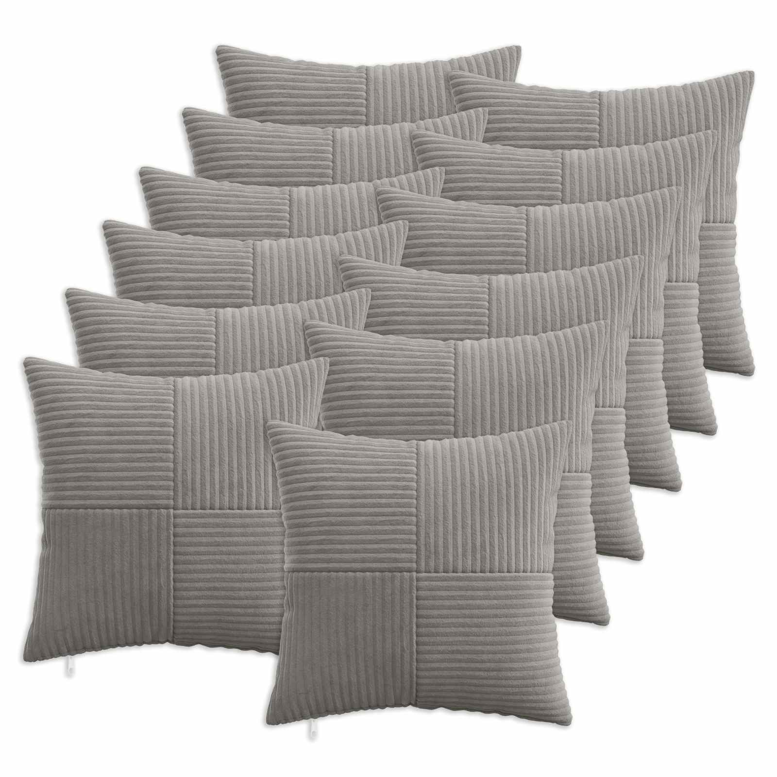 Federa 12 pcs ALMELO Grigio Chiaro 45 x 45 cm corduroy