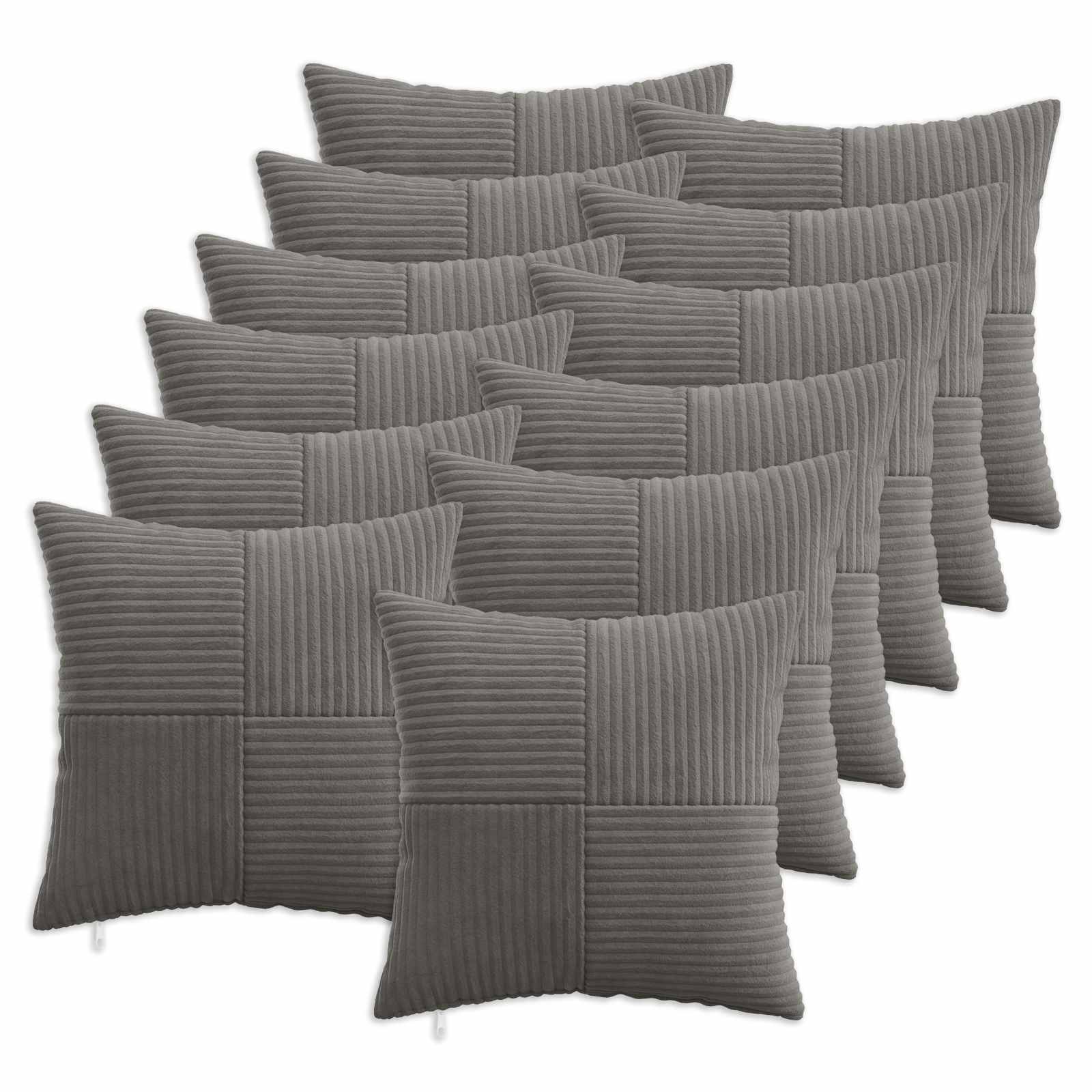 Federa 12 pcs ALMELO Grigio Scuro 45 x 45 cm corduroy
