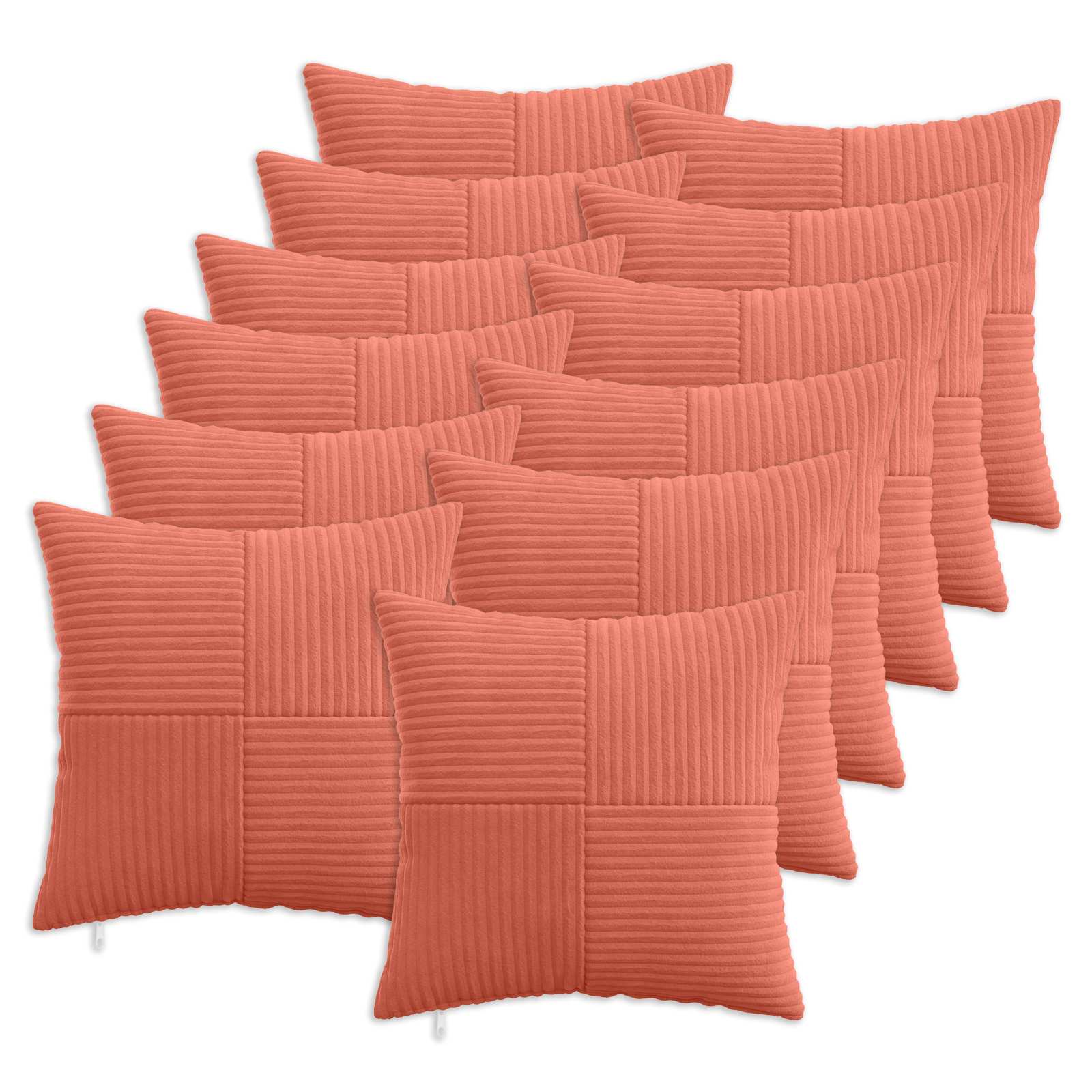 Federa 12 pcs ALMELO Rosso Arancio 45 x 45 cm corduroy
