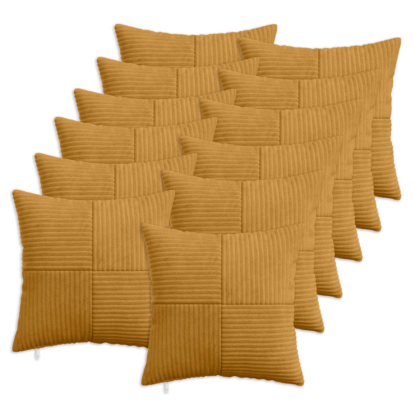 Federa 12 pcs ALMELO Giallo 50 x 50 cm corduroy