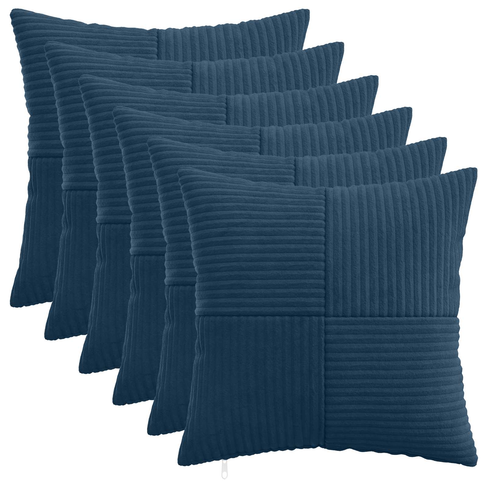 Federa 6 pcs ALMELO Blu navy 50 x 50 cm corduroy